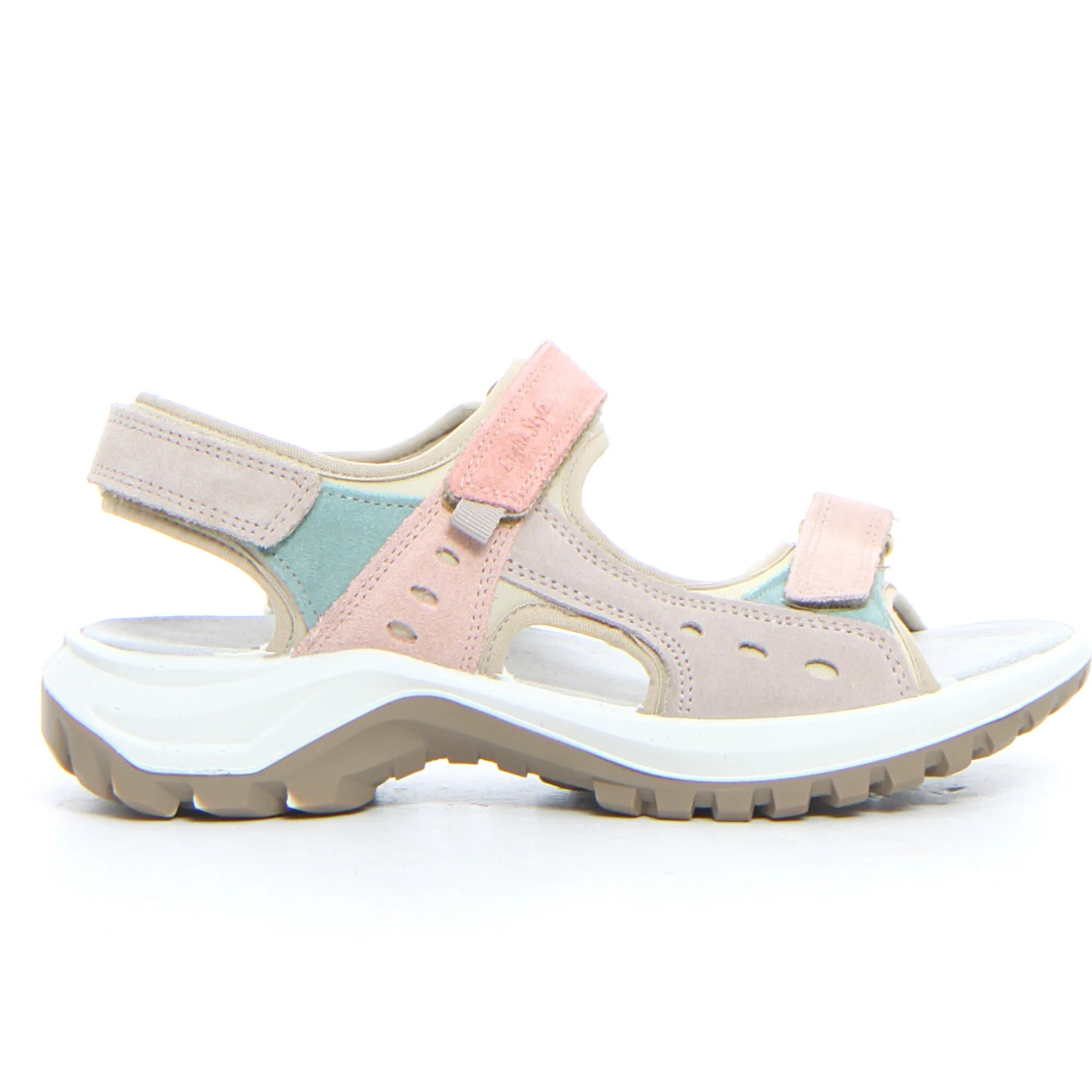 Sandalo con zeppa beige