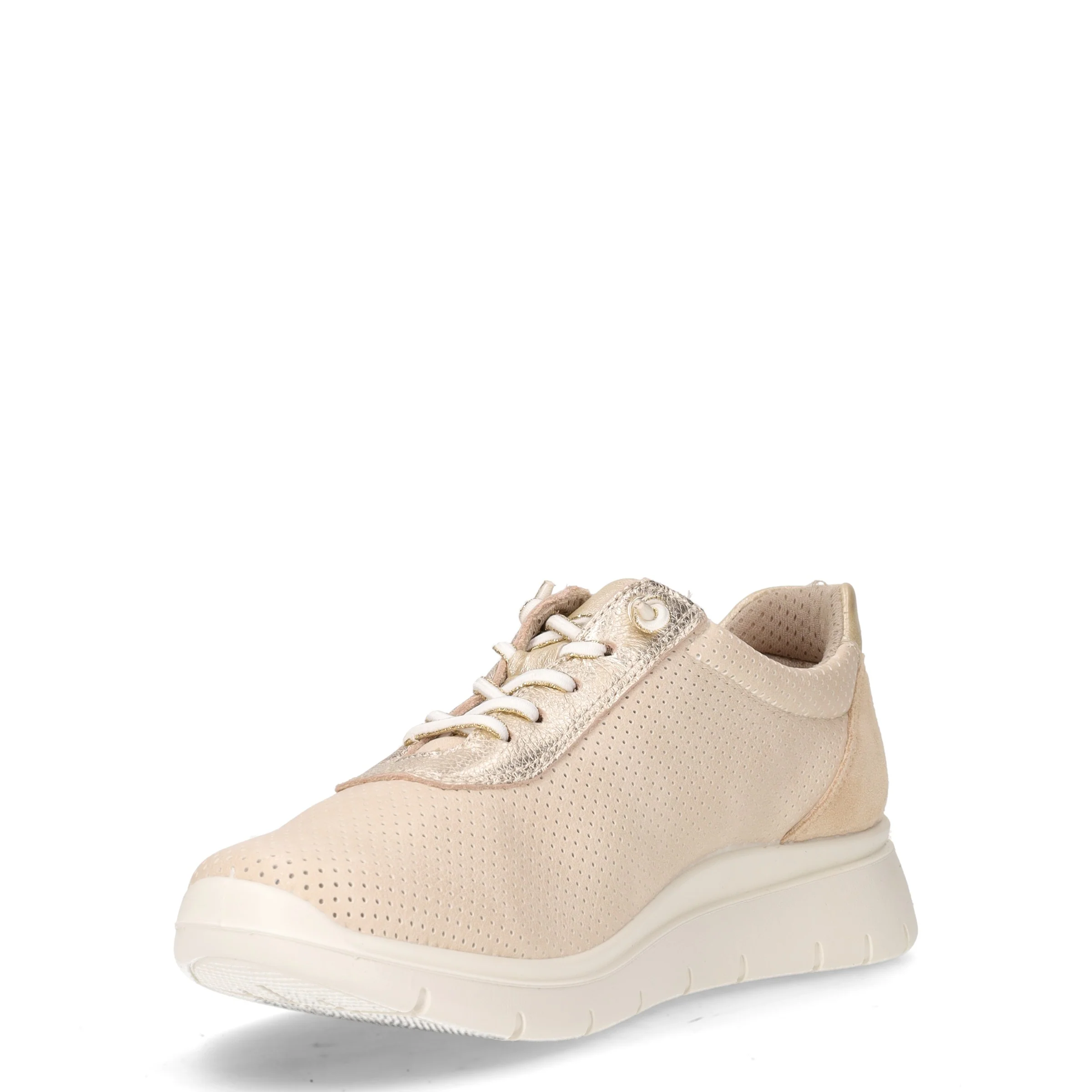 Sneaker in pelle ed ecopelle sabbia - Image 3