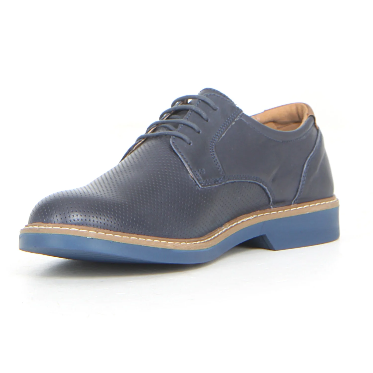 Stringata in pelle blu - Image 3