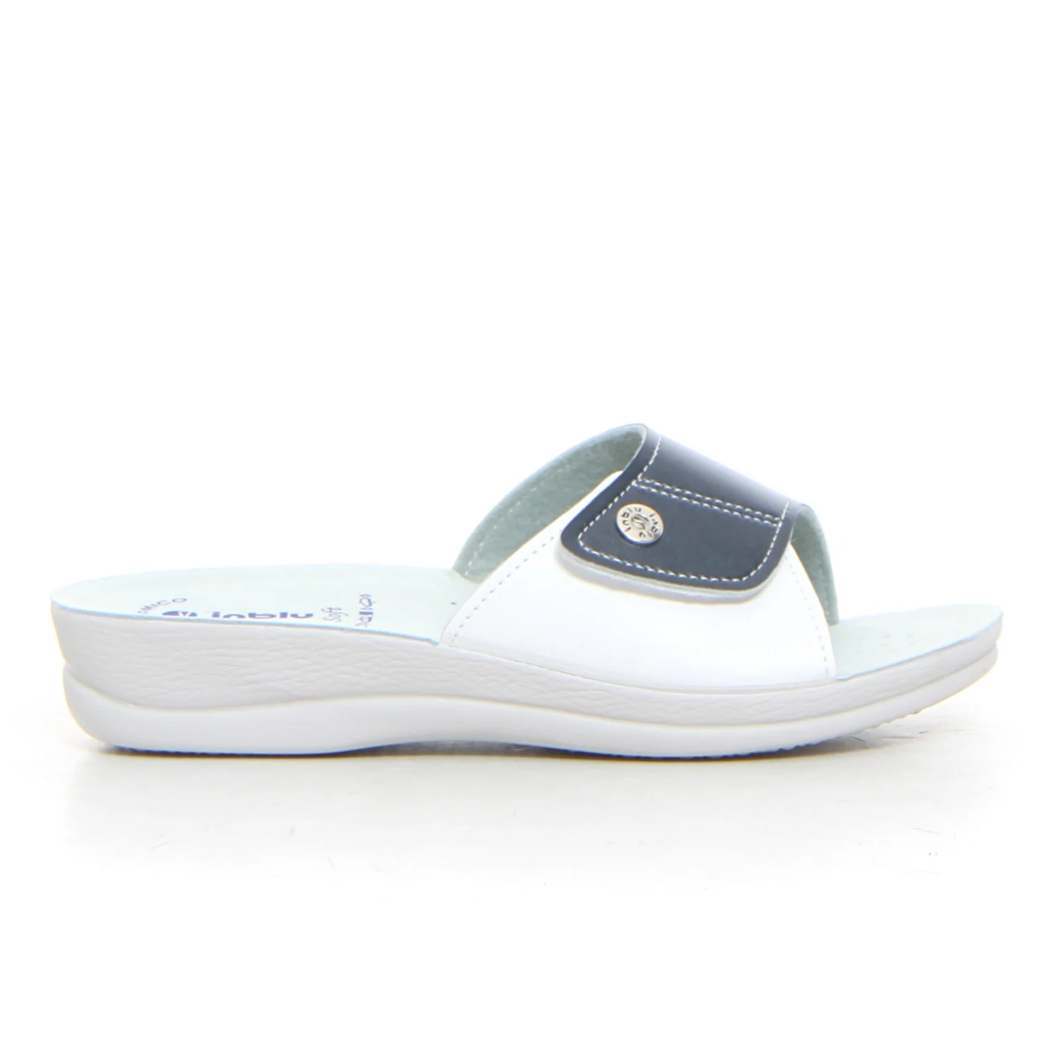Ciabatta con strappo blu bianco