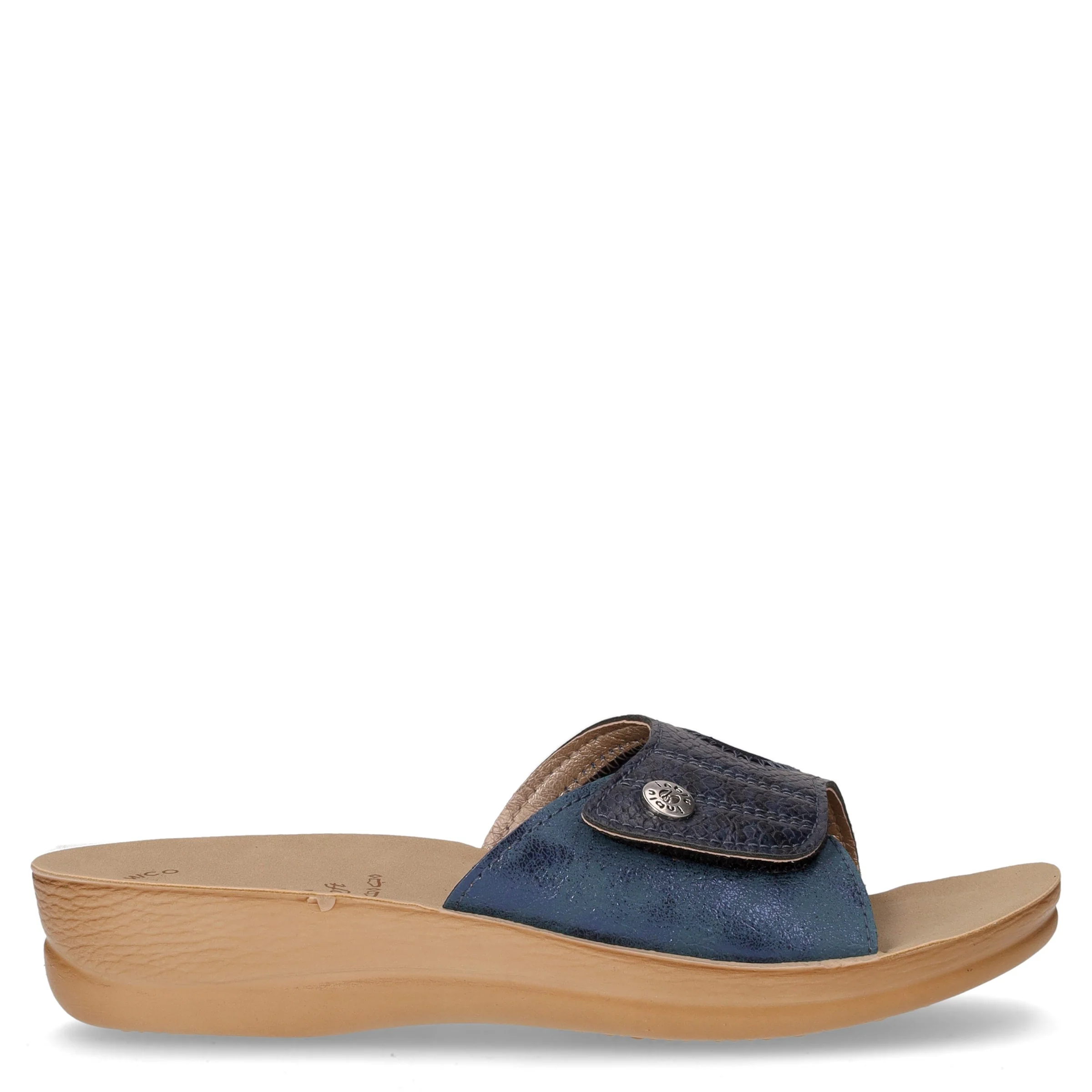 Ciabatta in ecopelle blu