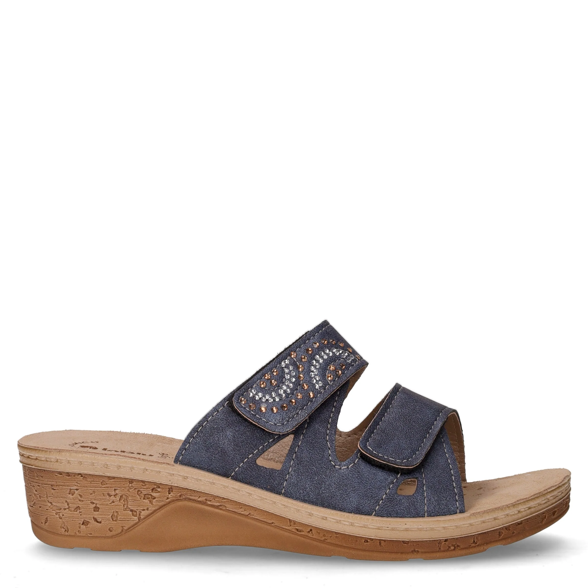 Ciabatta in ecopelle blu