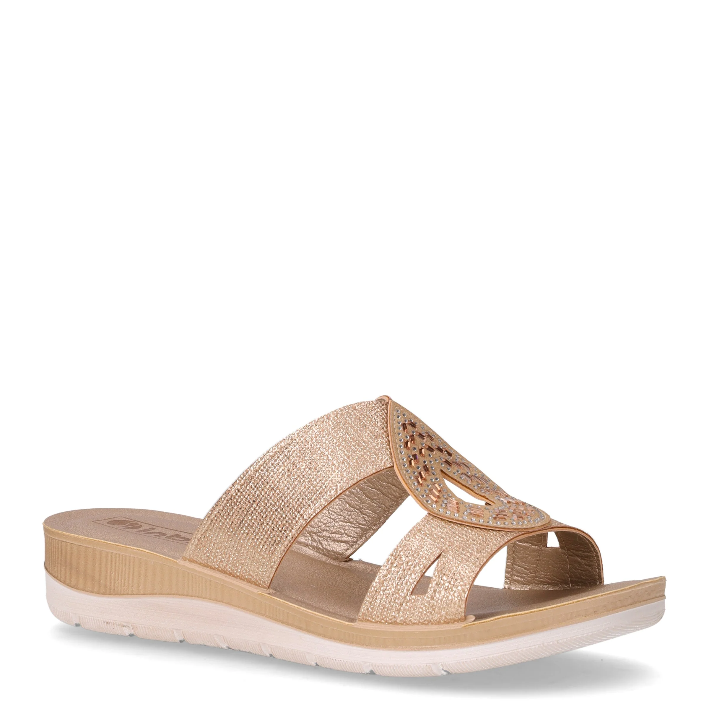 Ciabatta in ecopelle con strass platino - Image 2