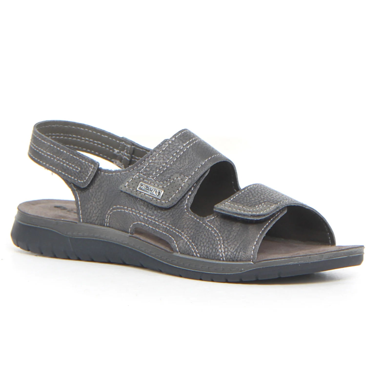 Sandalo sportivo in ecopelle nero - Image 2