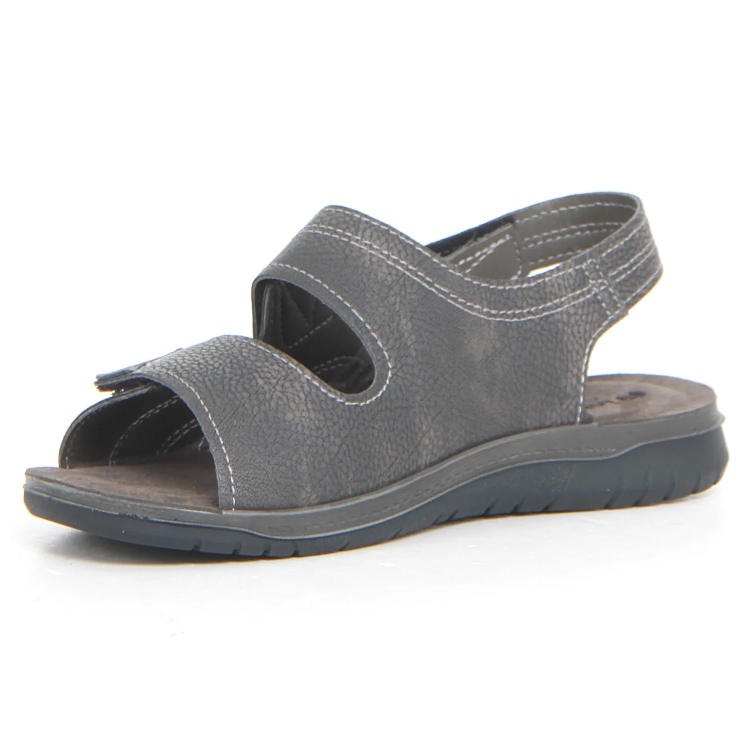 Sandalo sportivo in ecopelle nero - Image 3