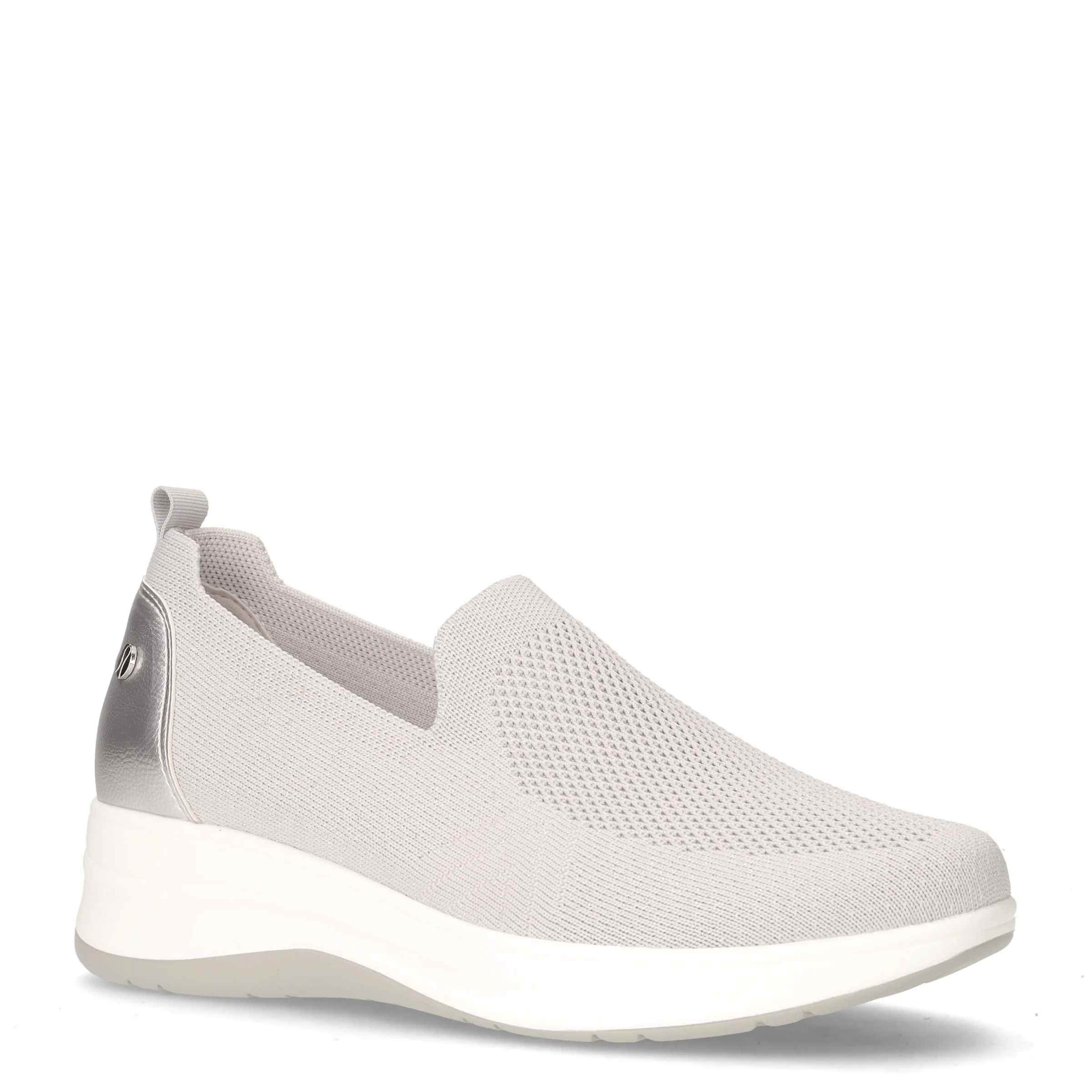 Sneaker slip on in tessuto argento - Image 2