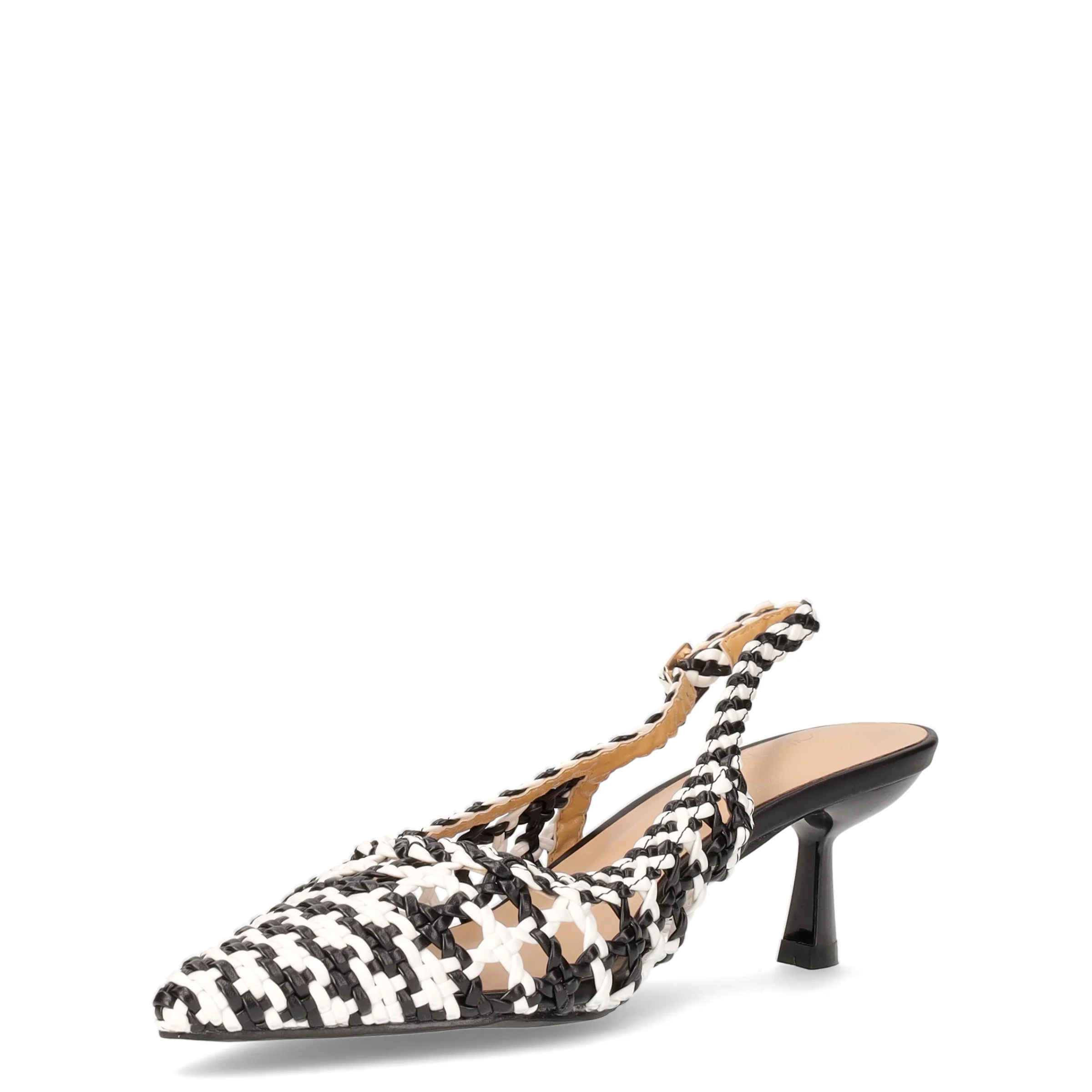 Décolleté slingback a punta white black - Image 3