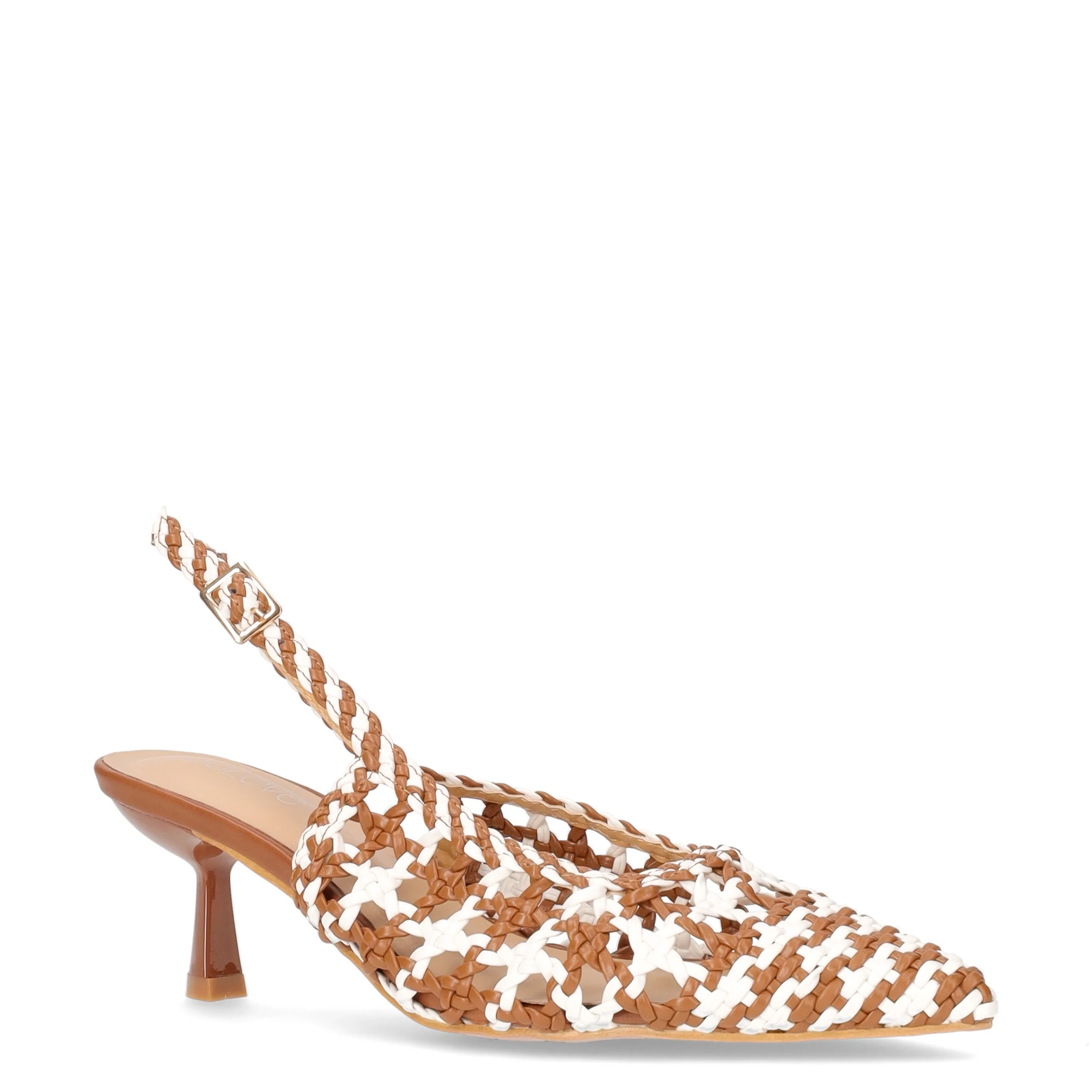 Décolleté slingback a punta white camel - Image 2
