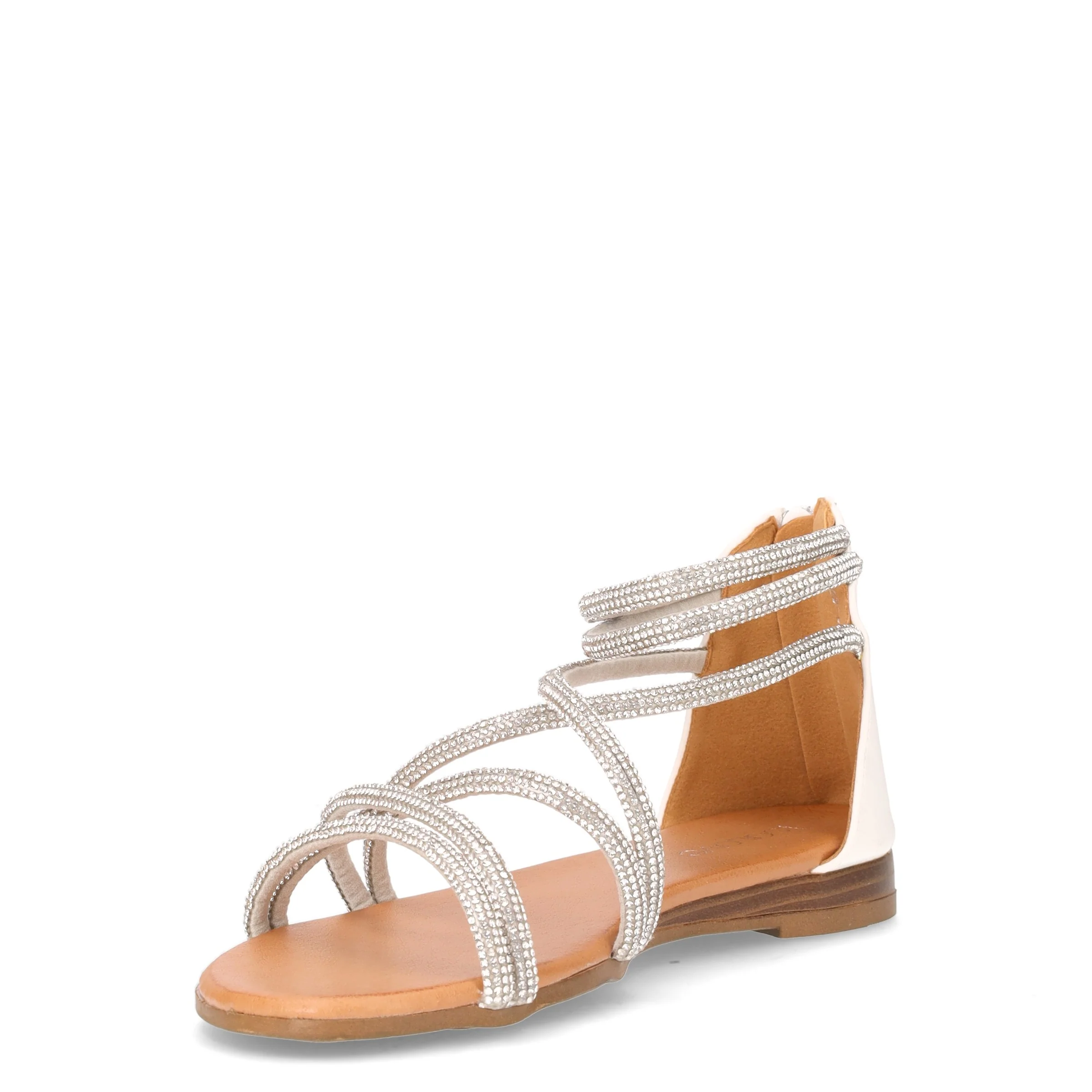 Sandalo con strass e zip white - Image 3