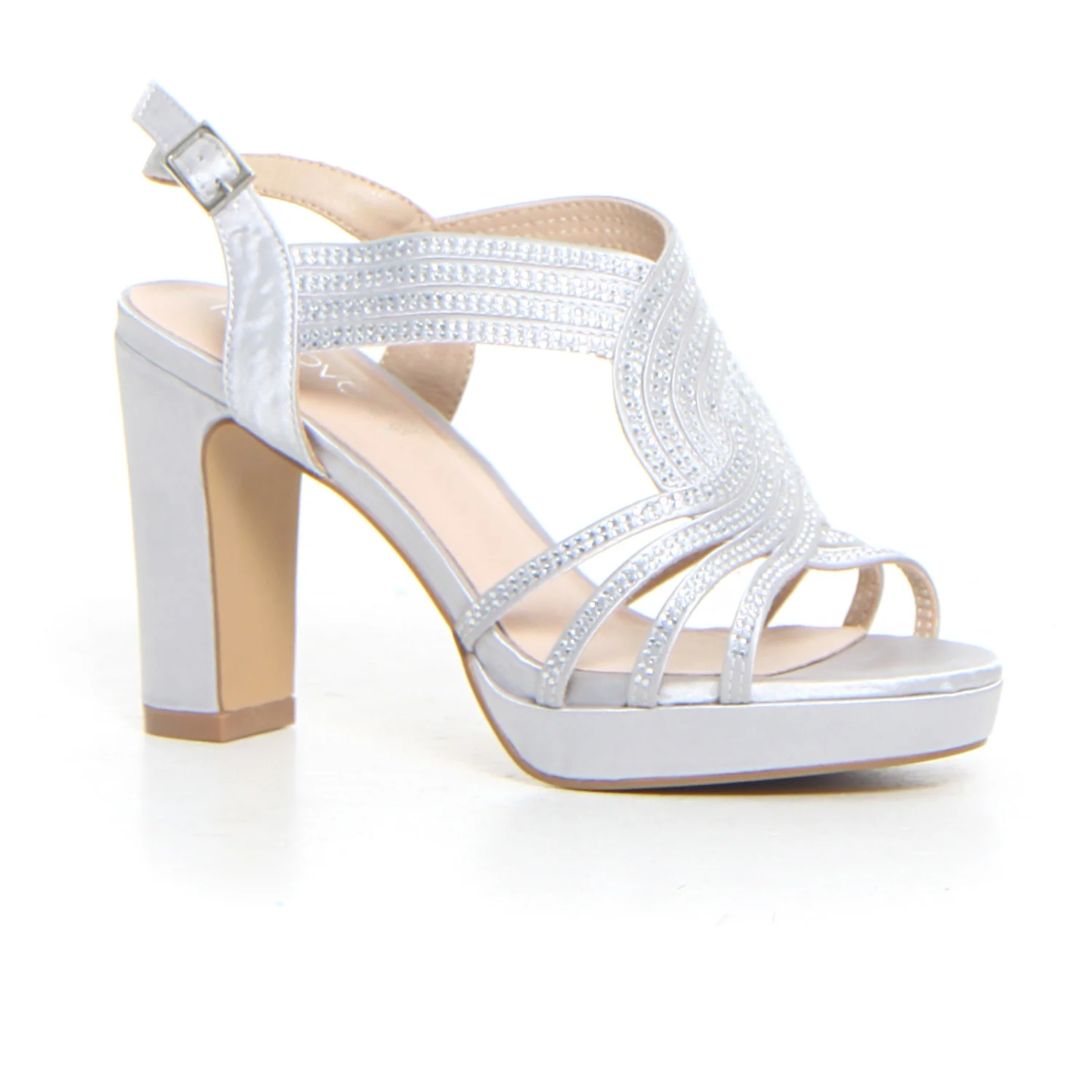 Sandalo slingback con tacco silver - Image 2