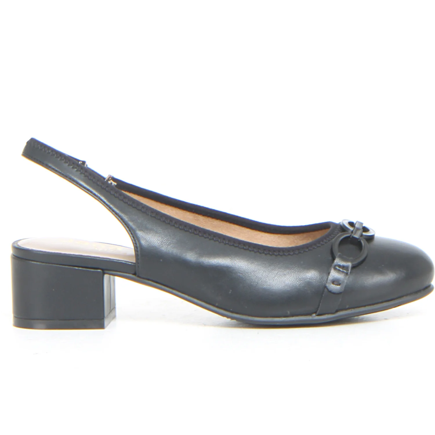 Décolleté slingback nero beige