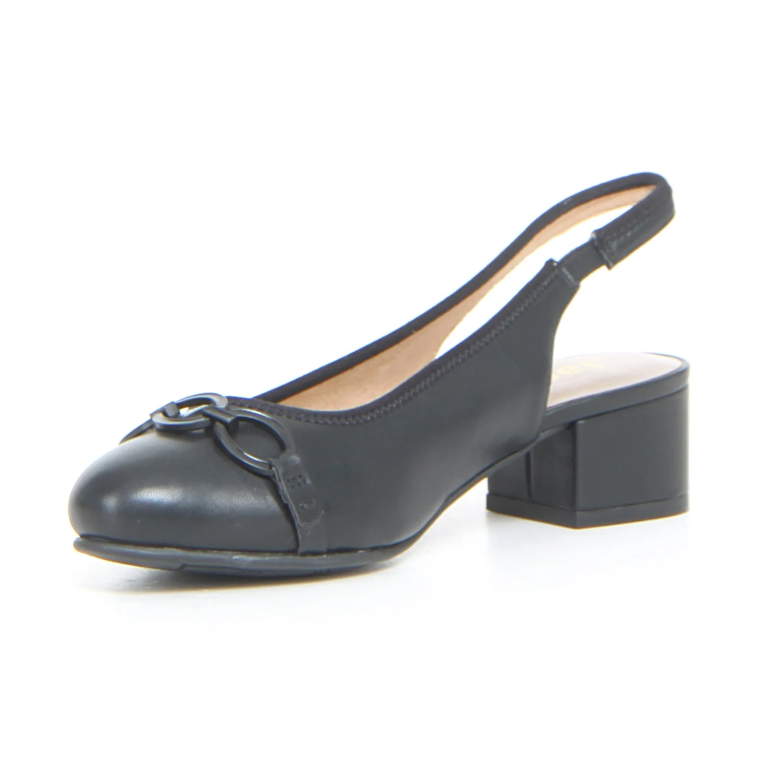 Décolleté slingback nero beige - Image 3