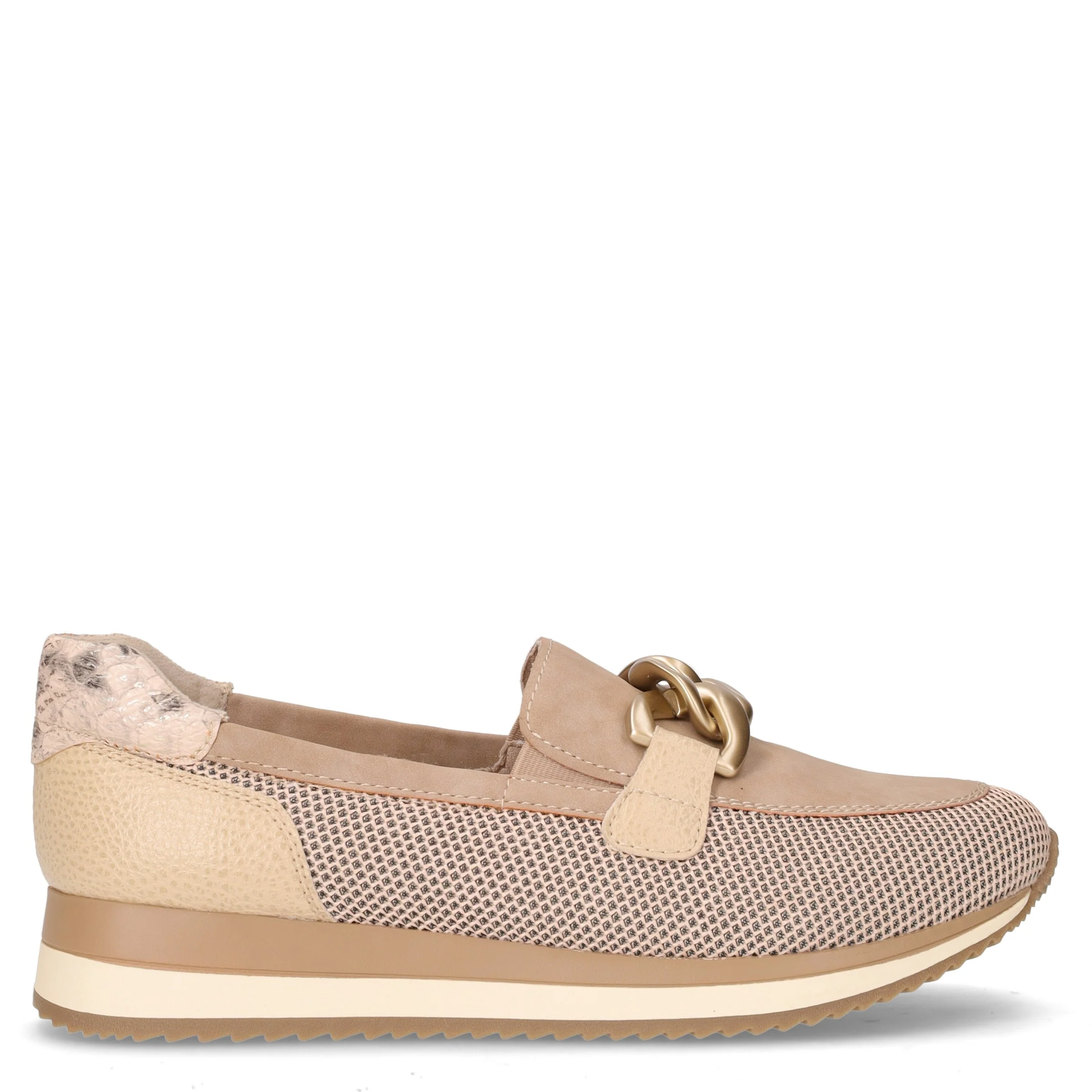 Mocassino casual in tessuto taupe