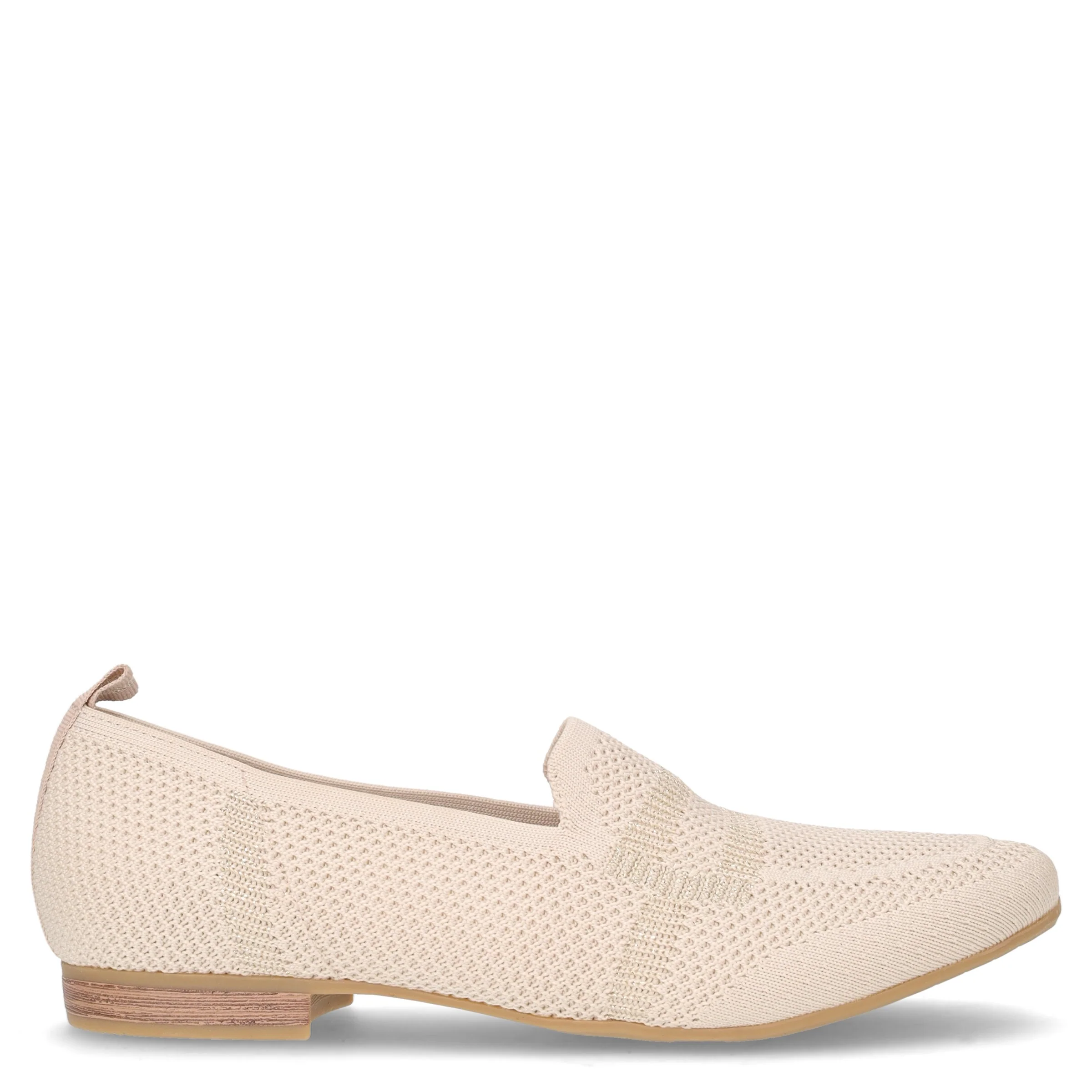 Mocassino in tessuto beige oro