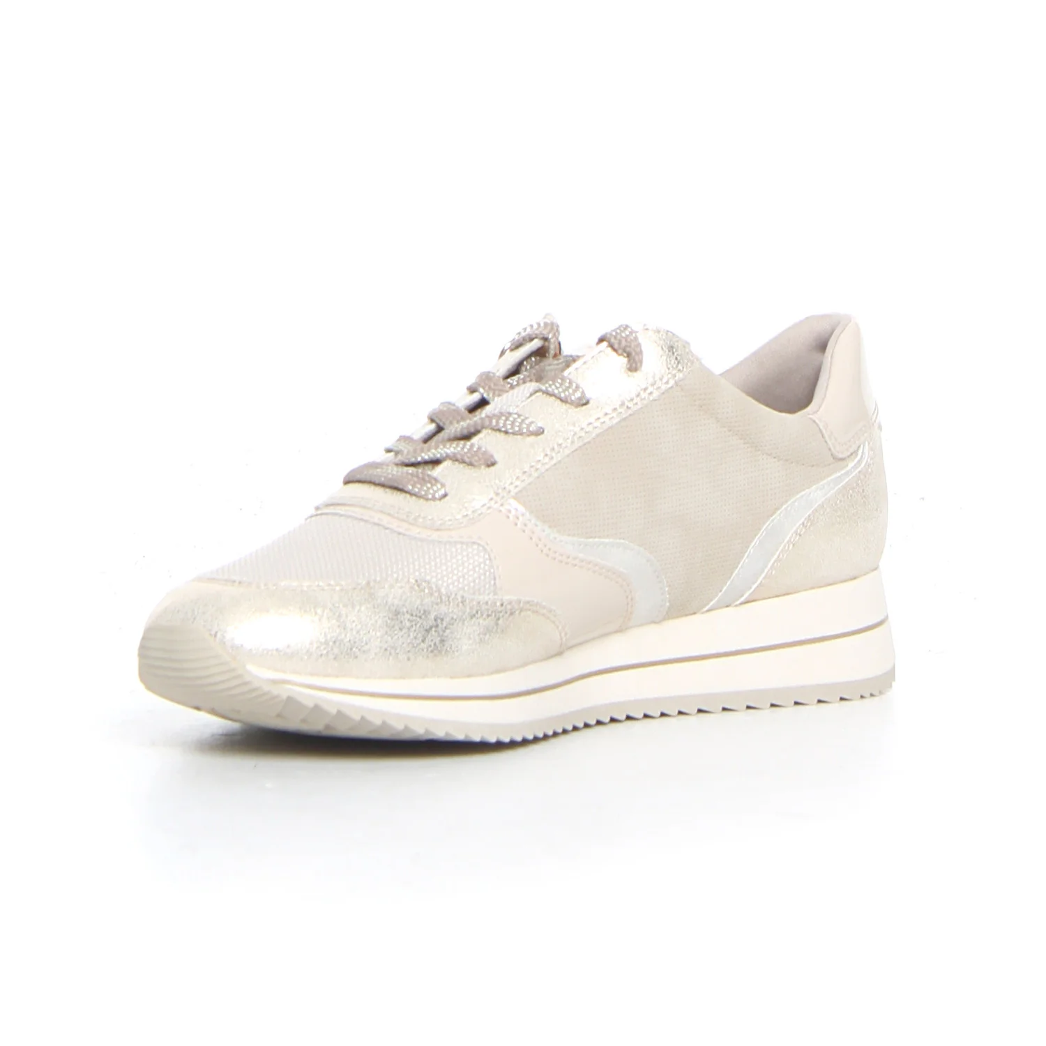 Sneaker con zip laterale beige gold - Image 3