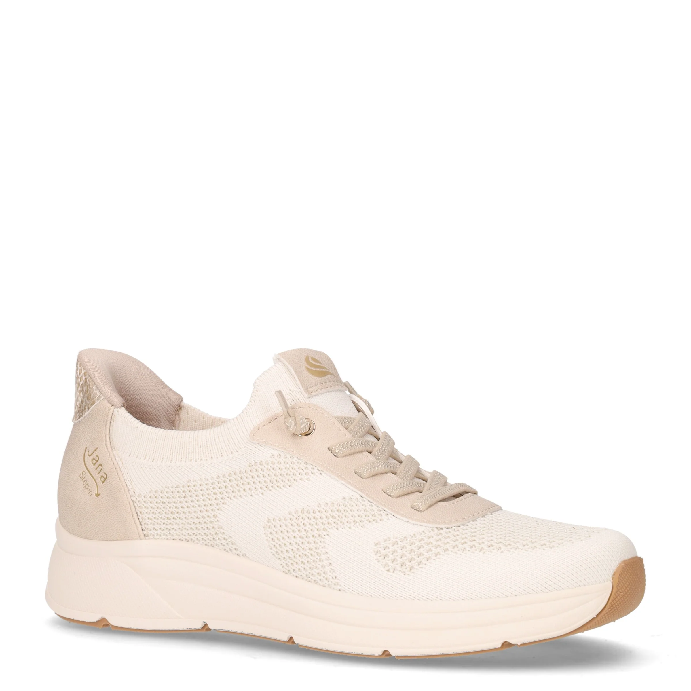 Sneaker in tessuto ed ecopelle beige oro - Image 2