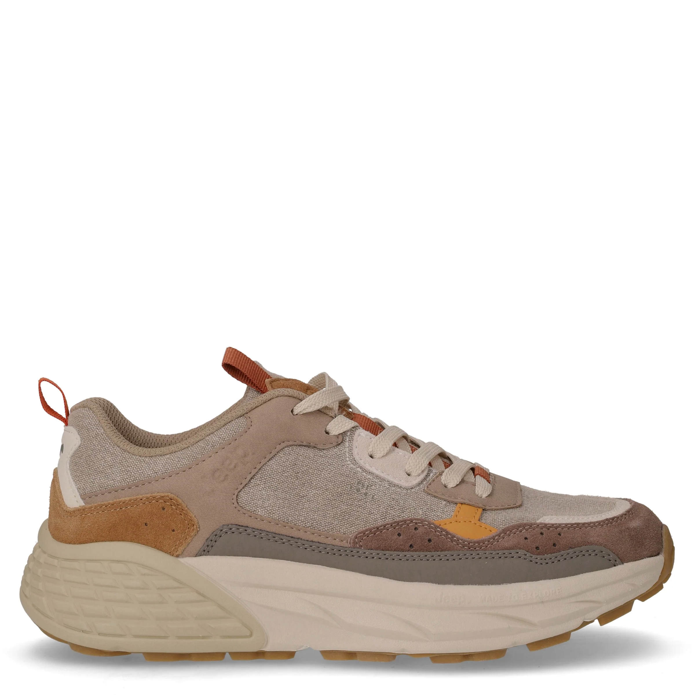 Groove Canvas sneaker in tessuto e pelle beige