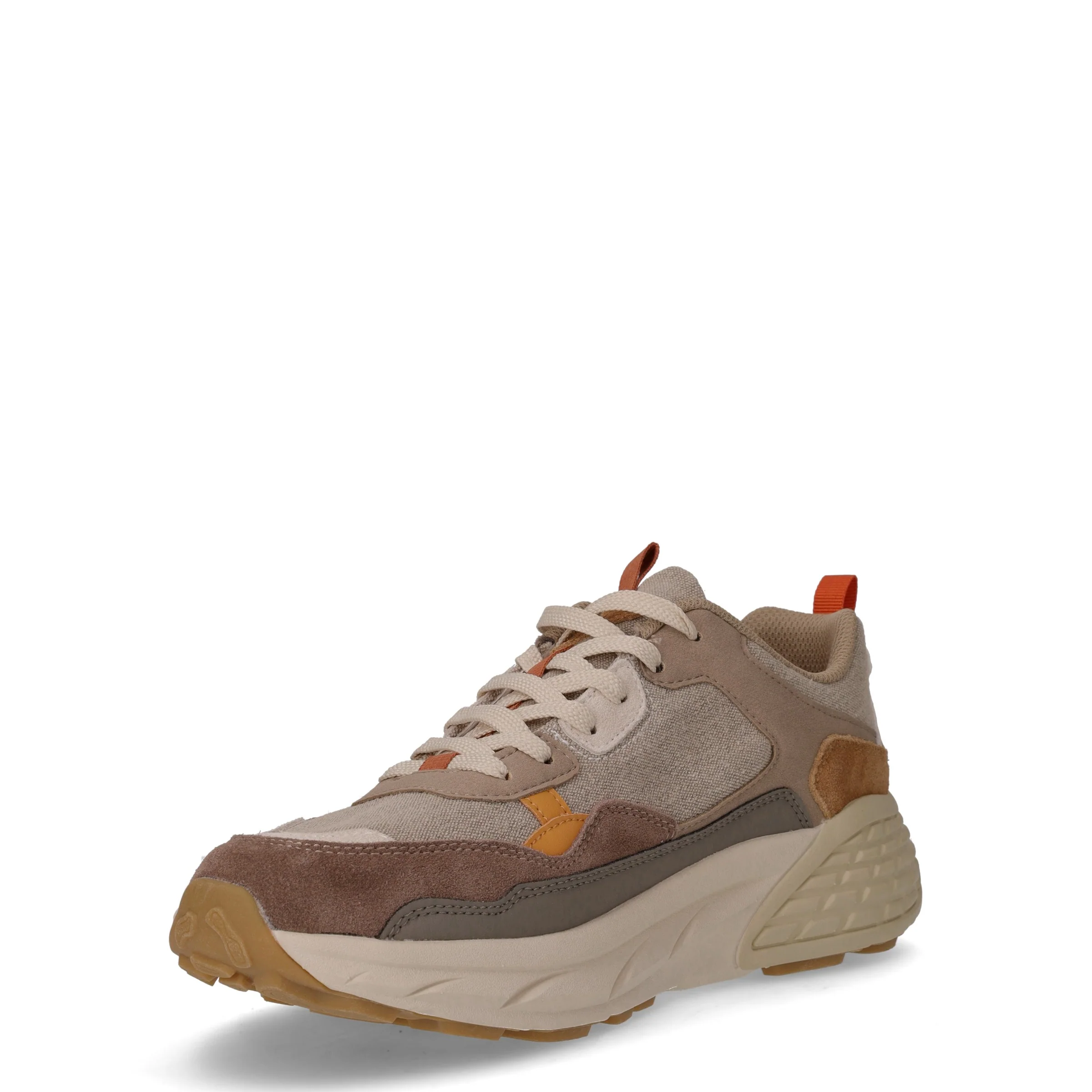 Groove Canvas sneaker in tessuto e pelle beige - Image 3