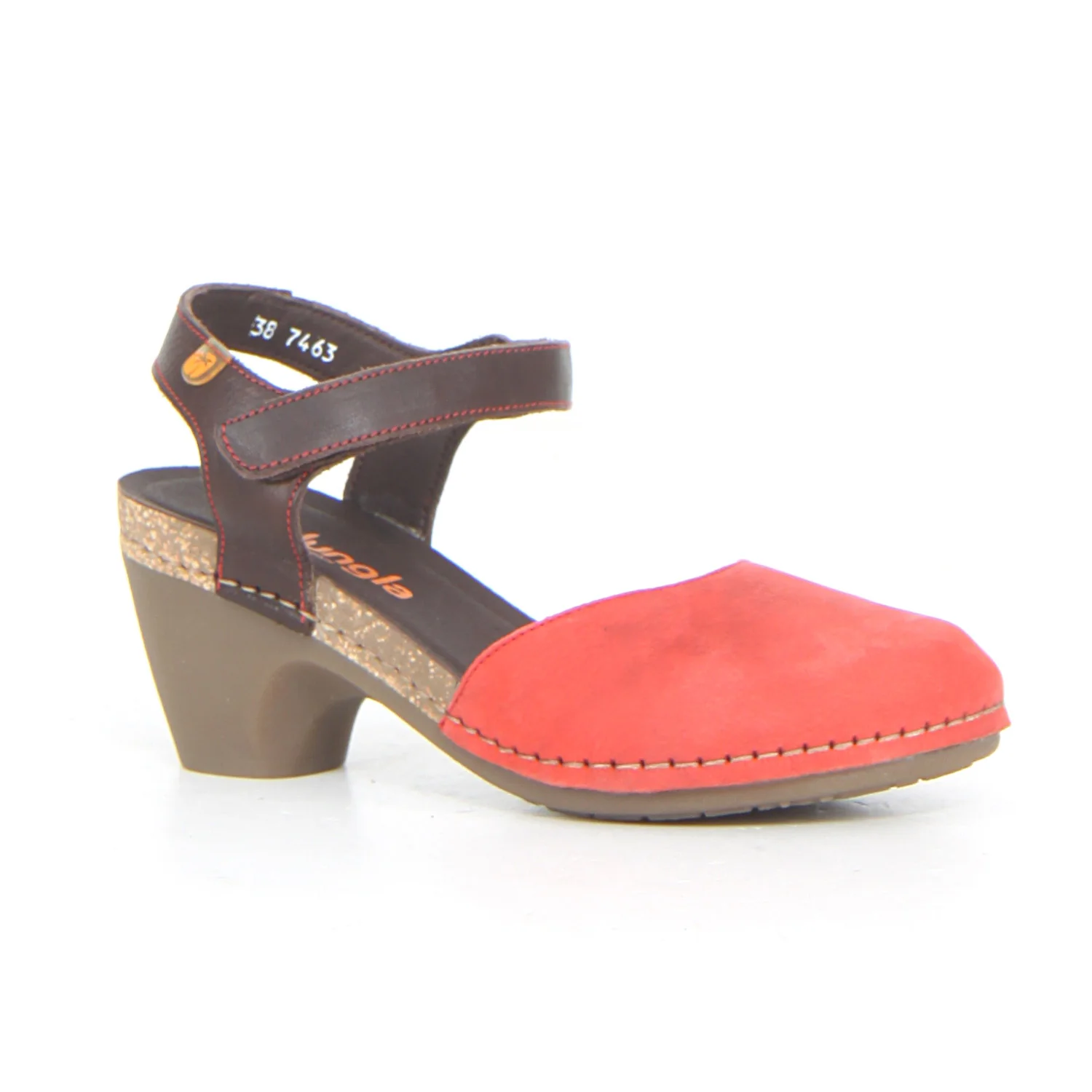 Sandalo con tacco rosso marrone - Image 2