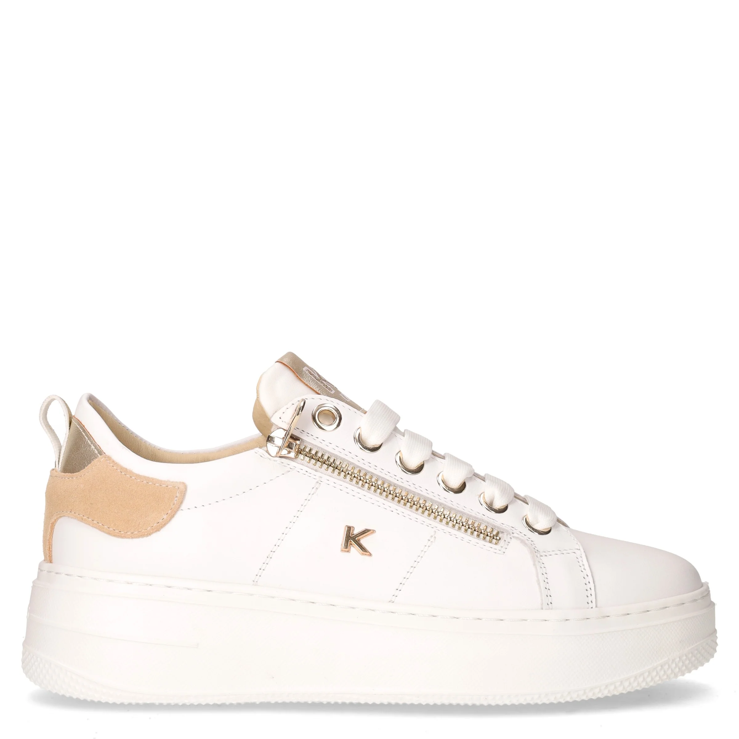 Sneaker con platform in pelle bianco
