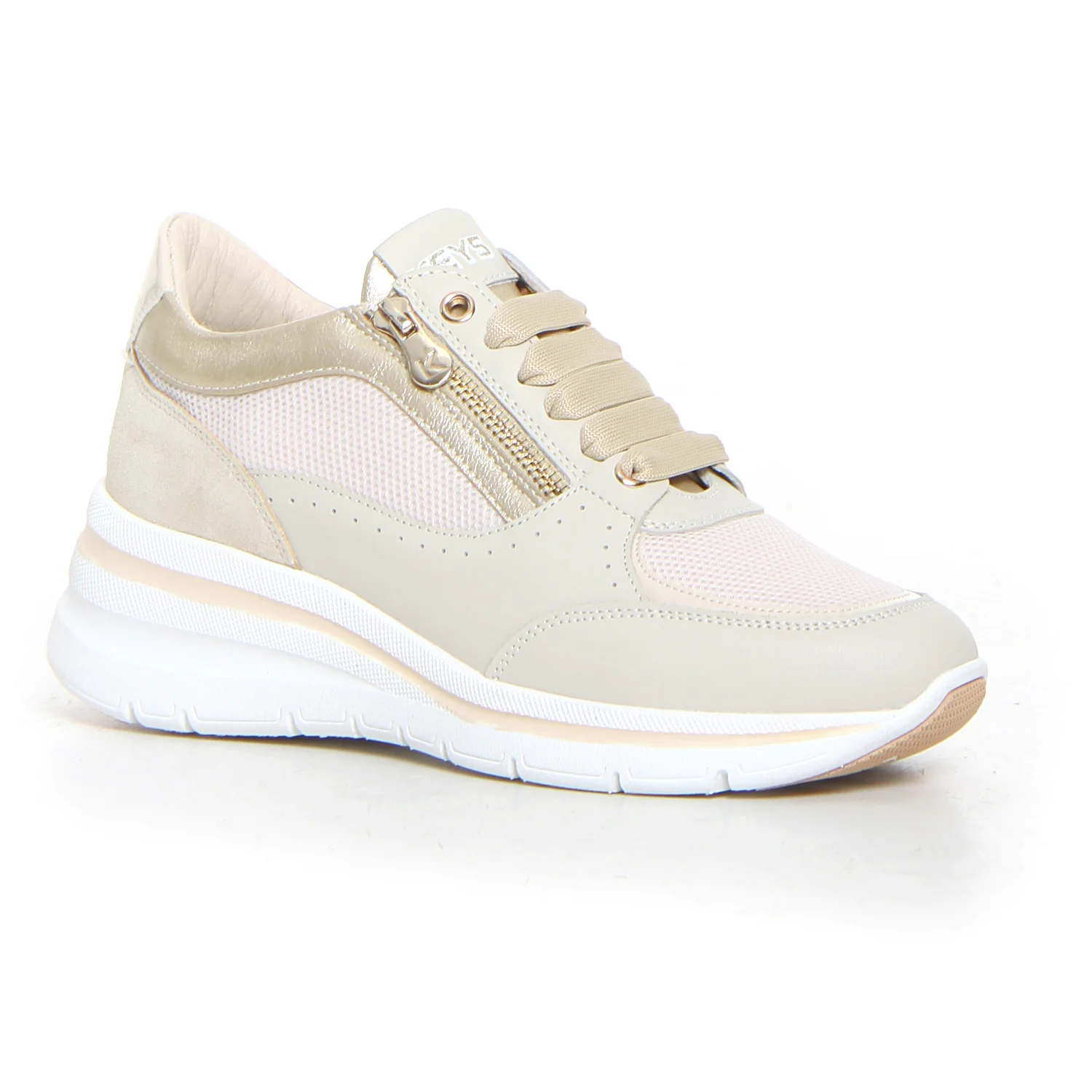 Sneaker con zeppa beige gold - Image 2