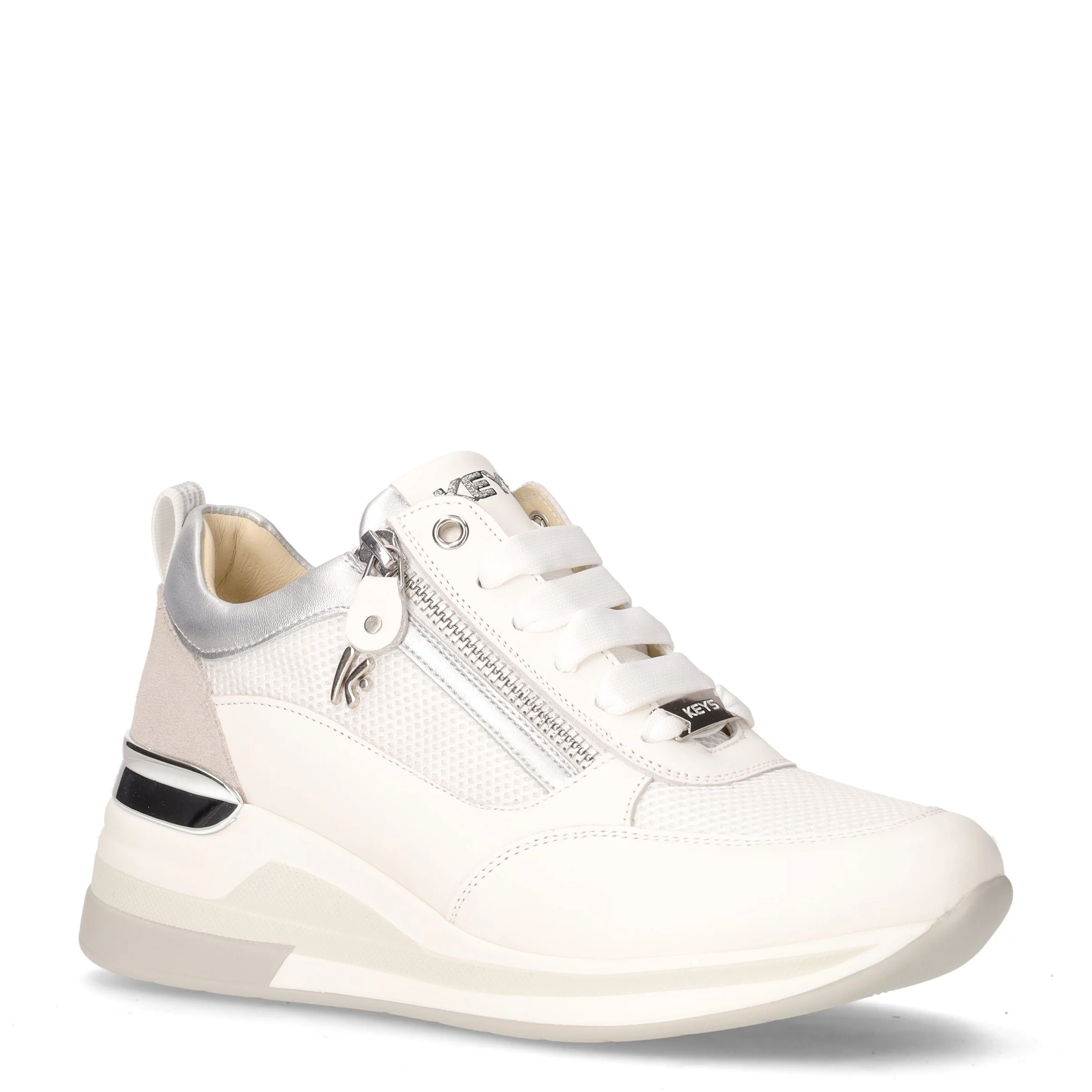 Sneaker con zeppa in pelle bianco - Image 2