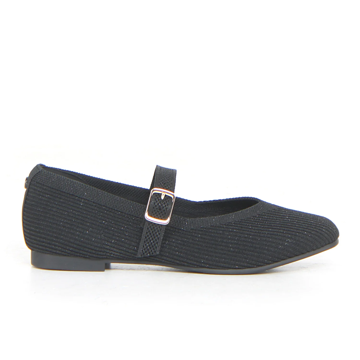 Ballerina casual con cinturino black silver