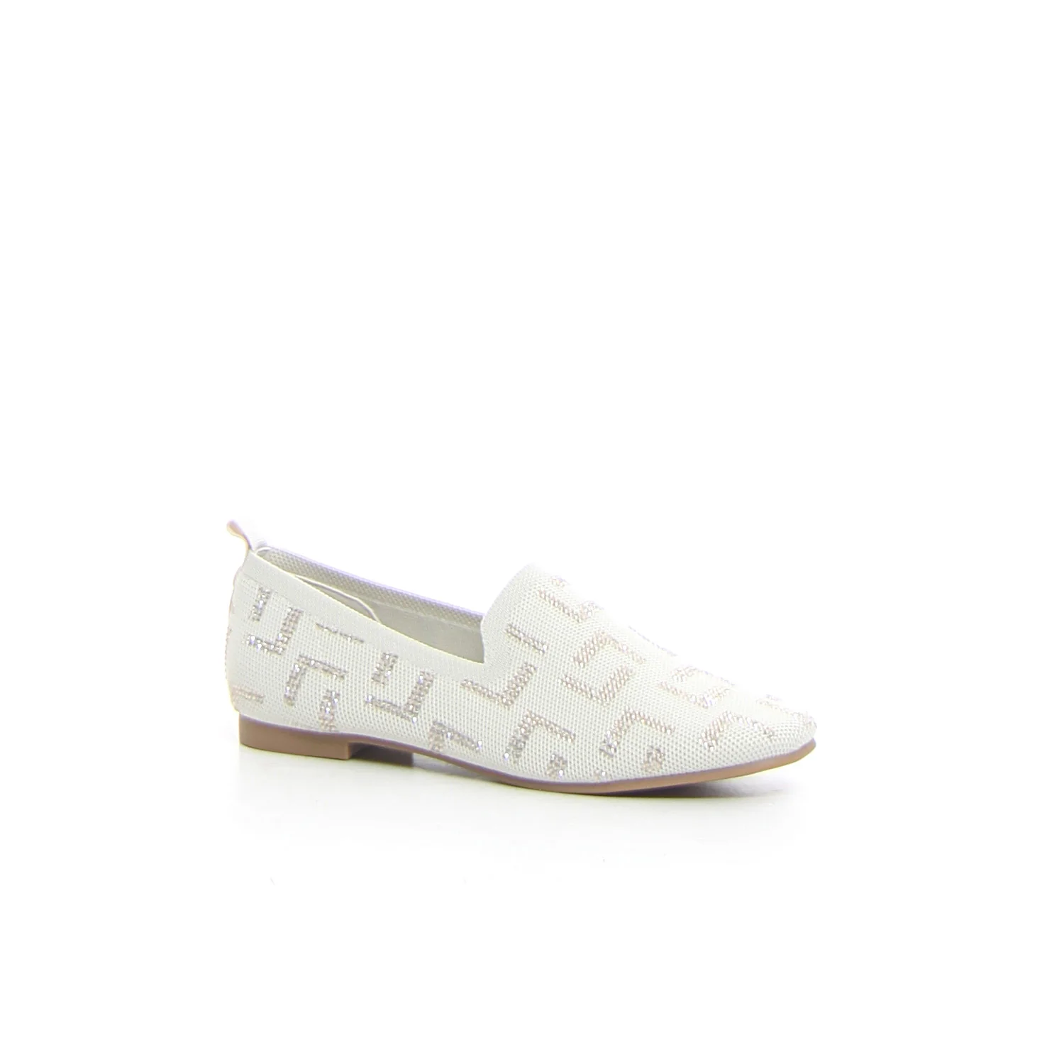 Mocassino con strass beige - Image 2
