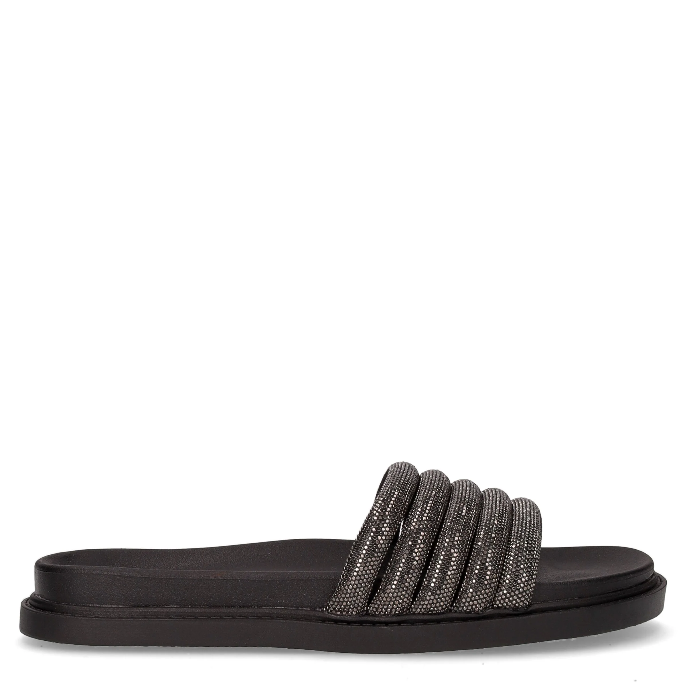 Ciabatta con strass black pewter