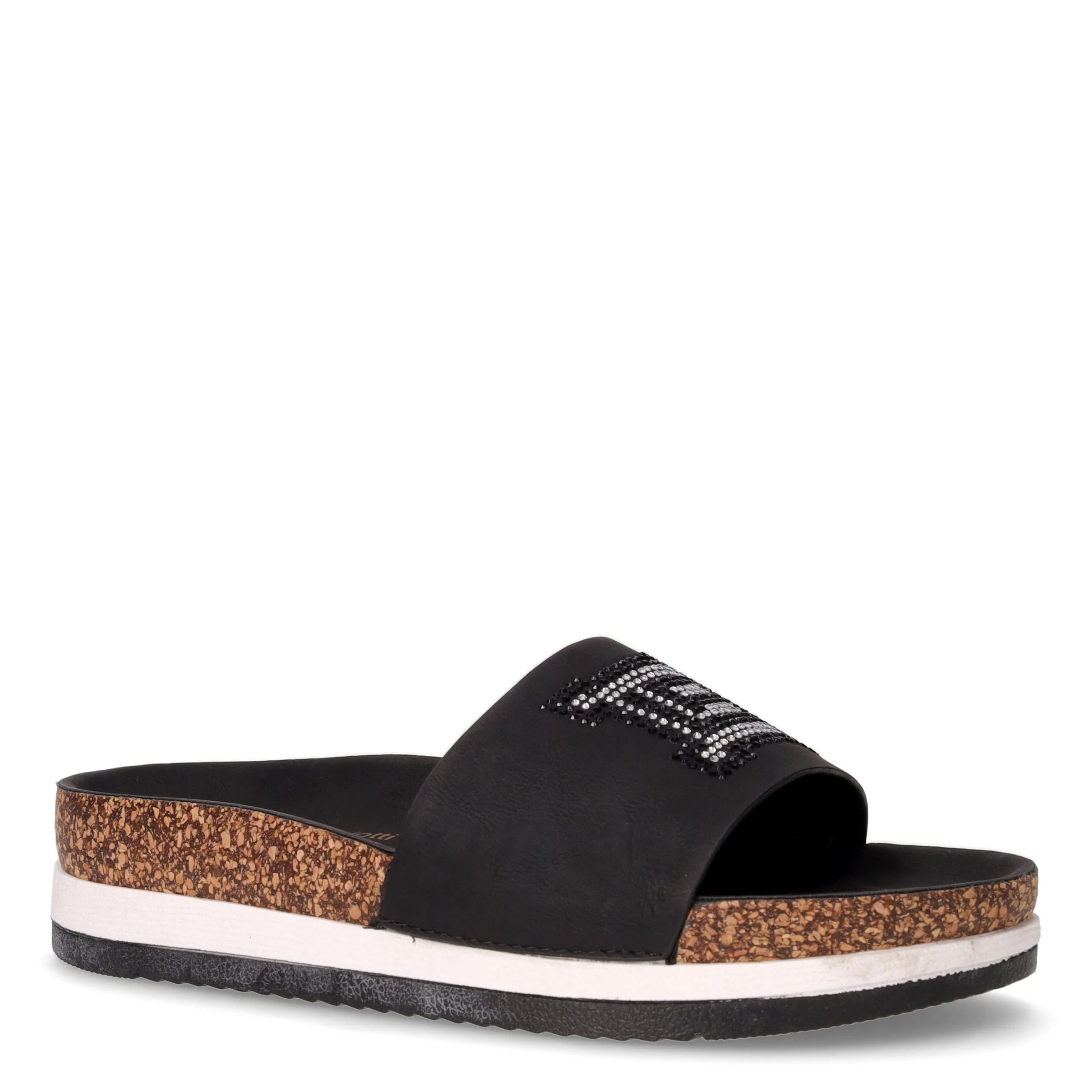 Ciabatta in ecopelle con strass nero - Image 2