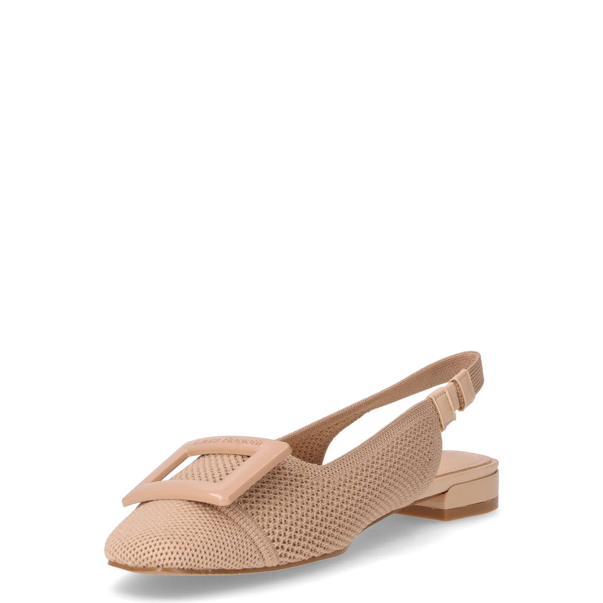 Slingback bassa in tessuto traforato noce - Image 3