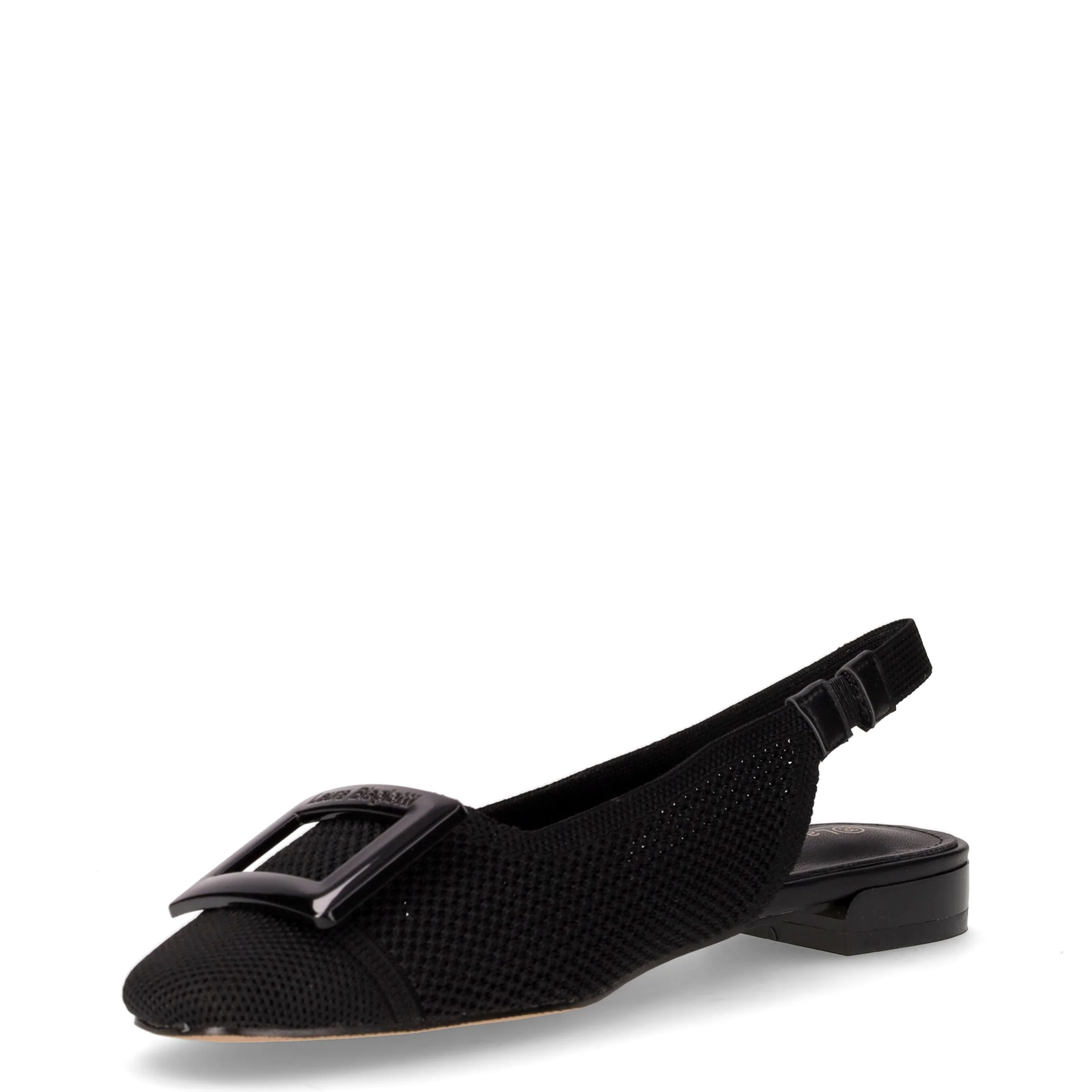 Slingback  bassain tessuto traforato con fibbia nero - Image 3
