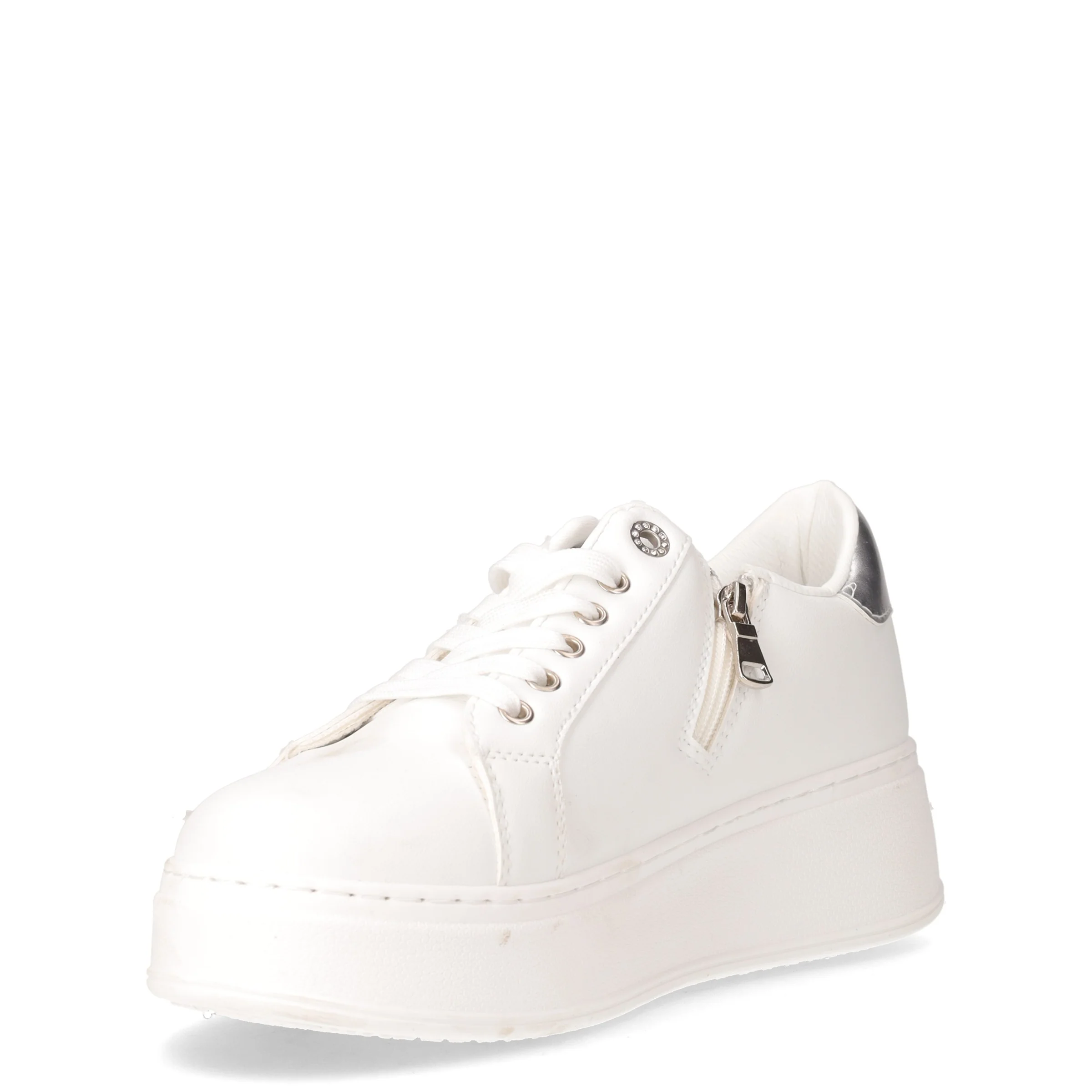 Sneaker in ecopelle con platform bianco argento - Image 3