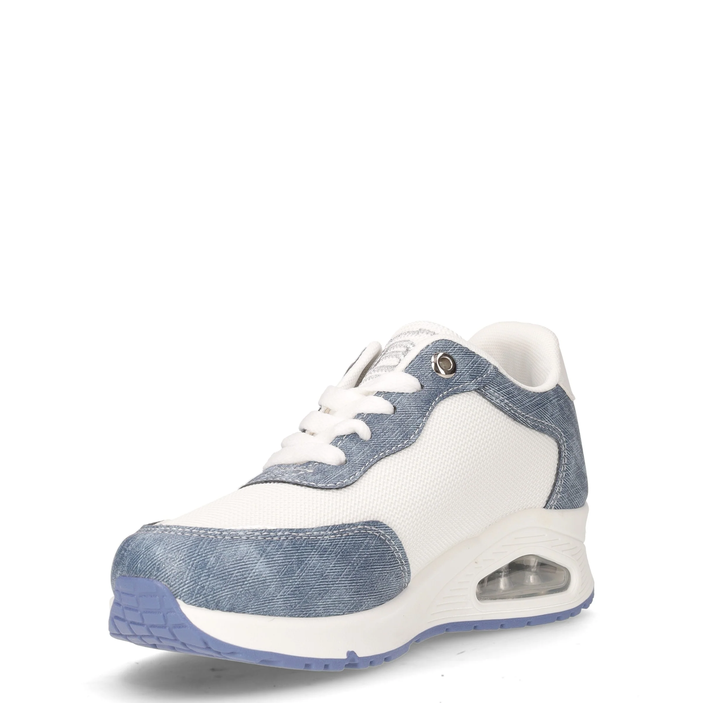 Sneaker in ecopelle con zeppa navy bianco - Image 3