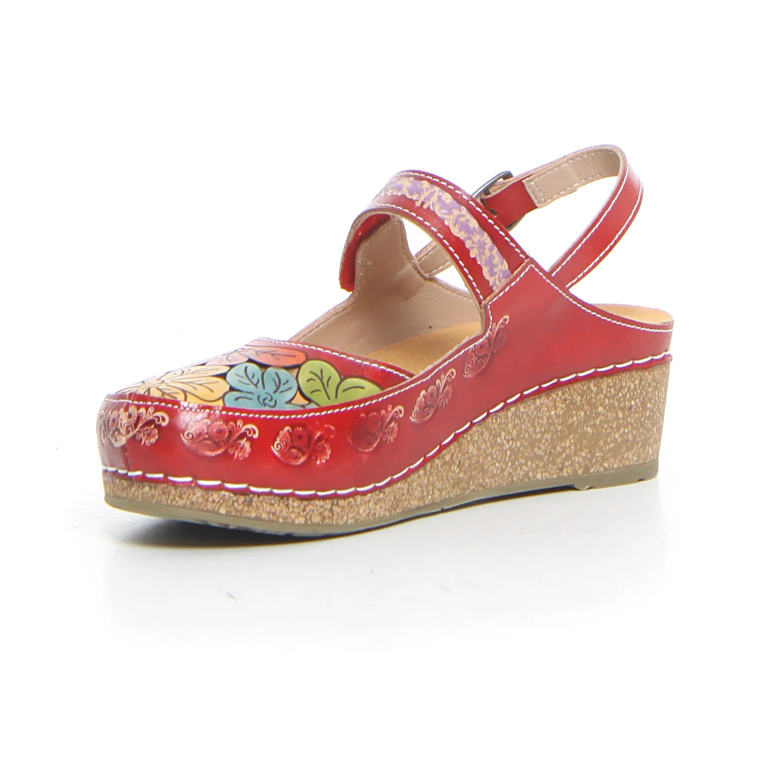 Facscineo sandalo con zeppa rouge - Image 3