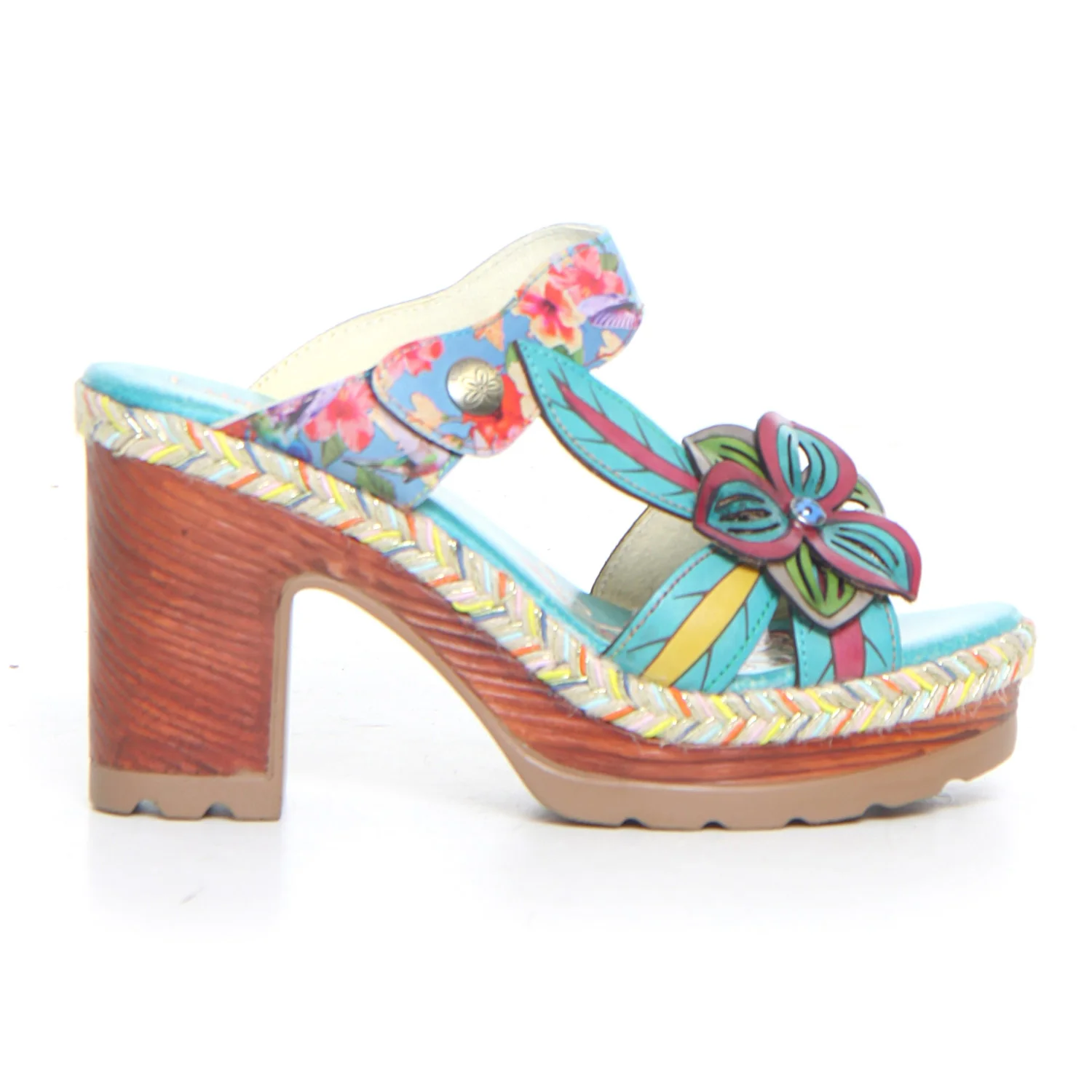 Jacao ciabatta con tacco turquoise