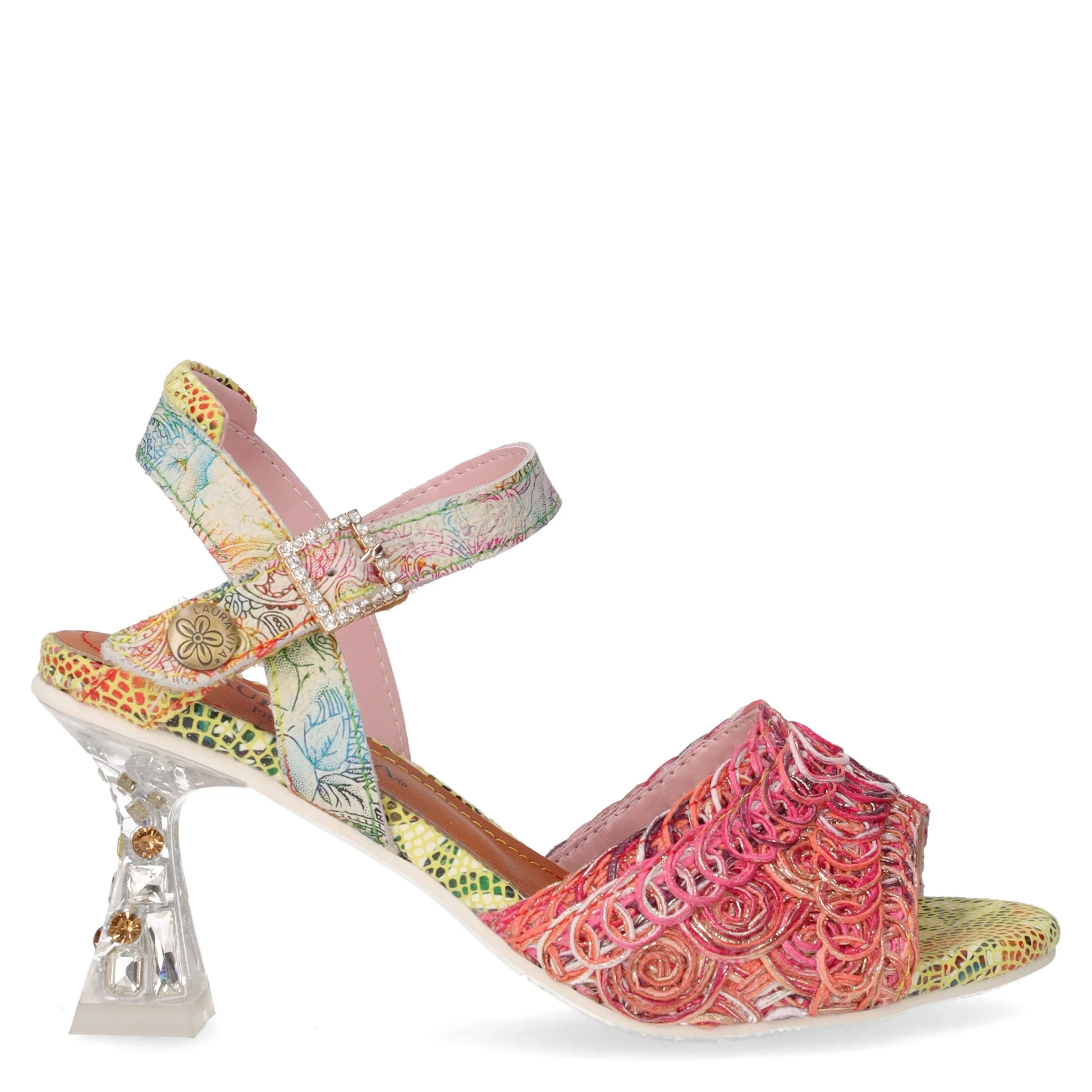 Oliveo sandalo con tacco in pelle rosso