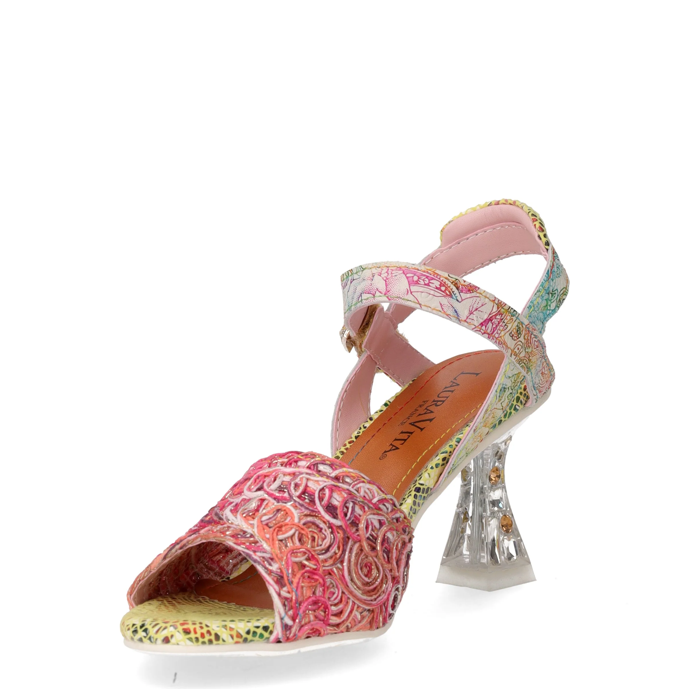 Oliveo sandalo con tacco in pelle rosso - Image 3