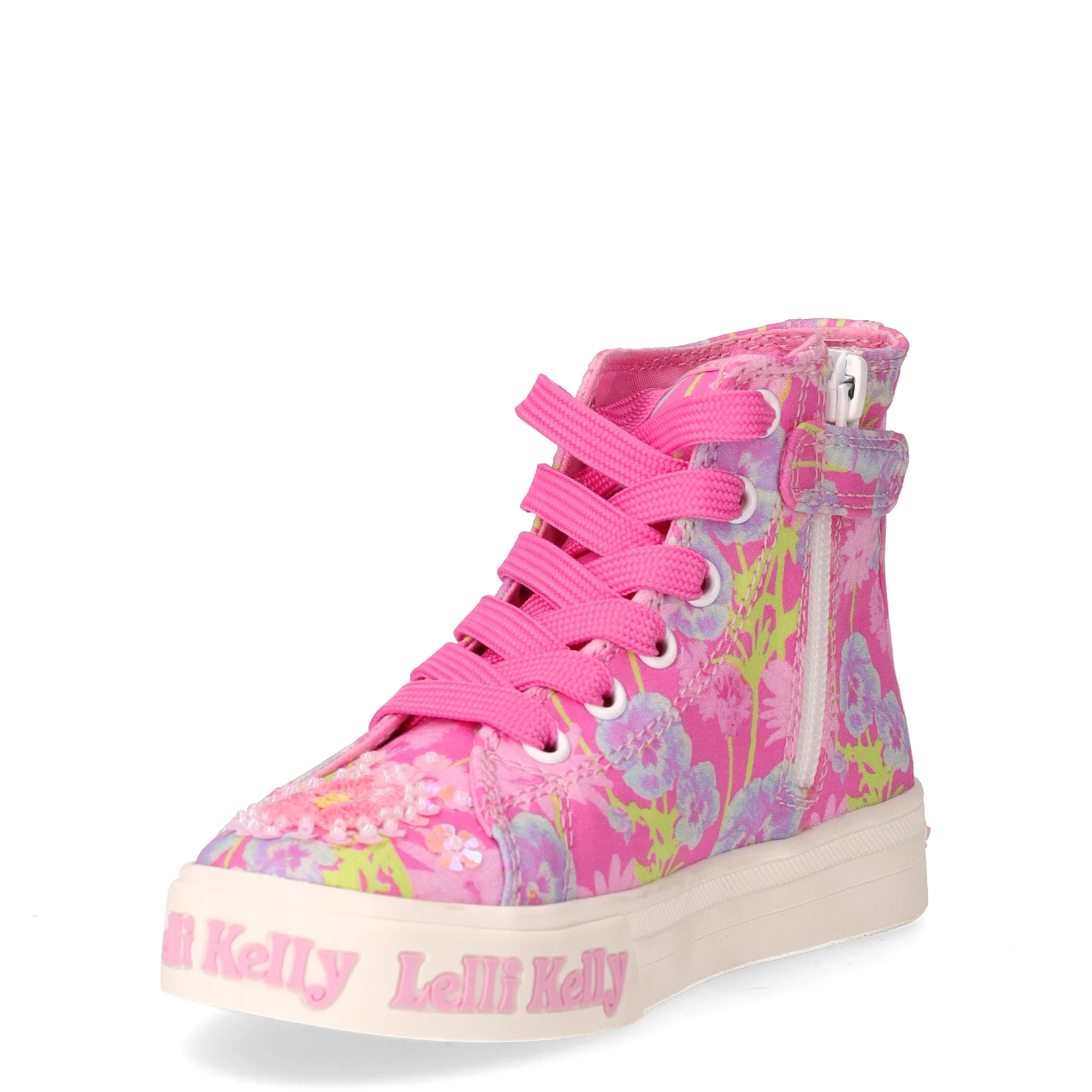 Eloise sneaker in tessuto con fiori applicati bambina fuxia fantasia - Image 3