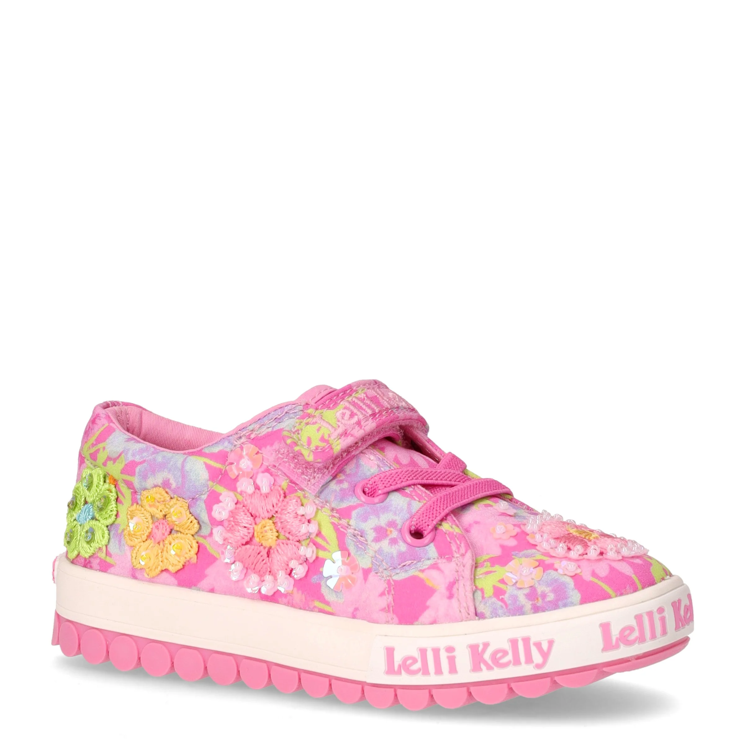 Eloise sneaker in tessuto con fiori applicati bambina fuxia fantasia - Image 2