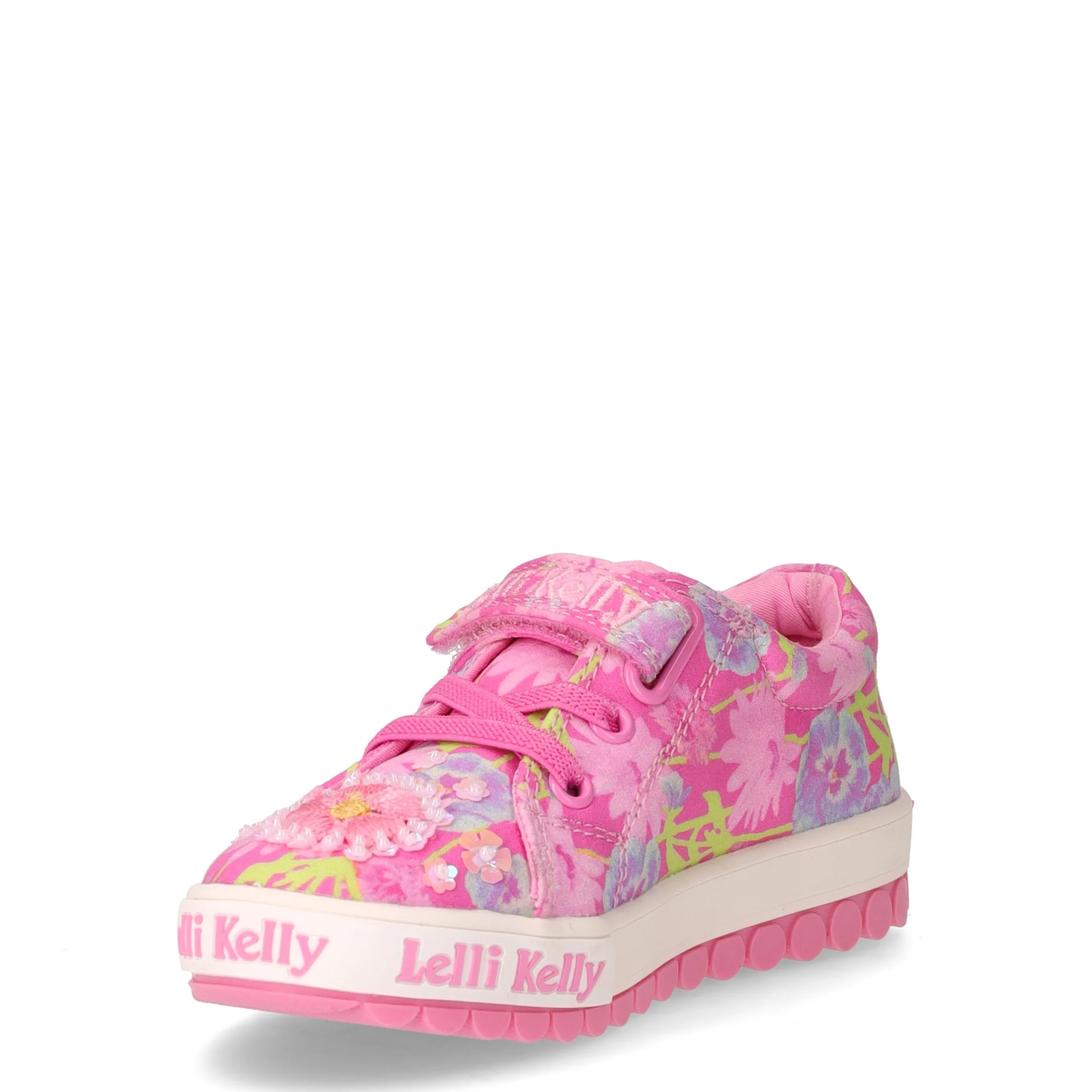 Eloise sneaker in tessuto con fiori applicati bambina fuxia fantasia - Image 3