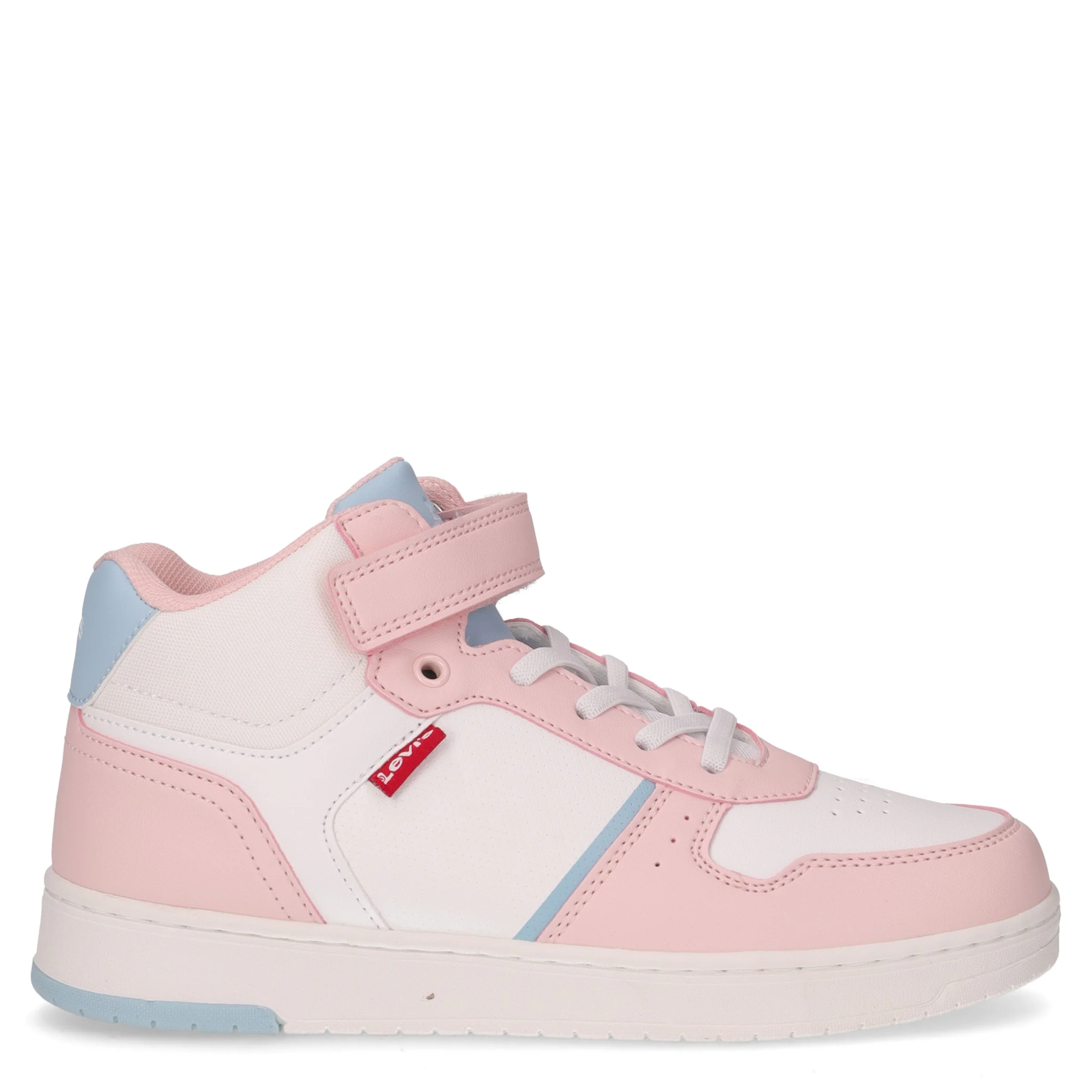 Sneaker mid da bambina in ecopelle rosa bianco