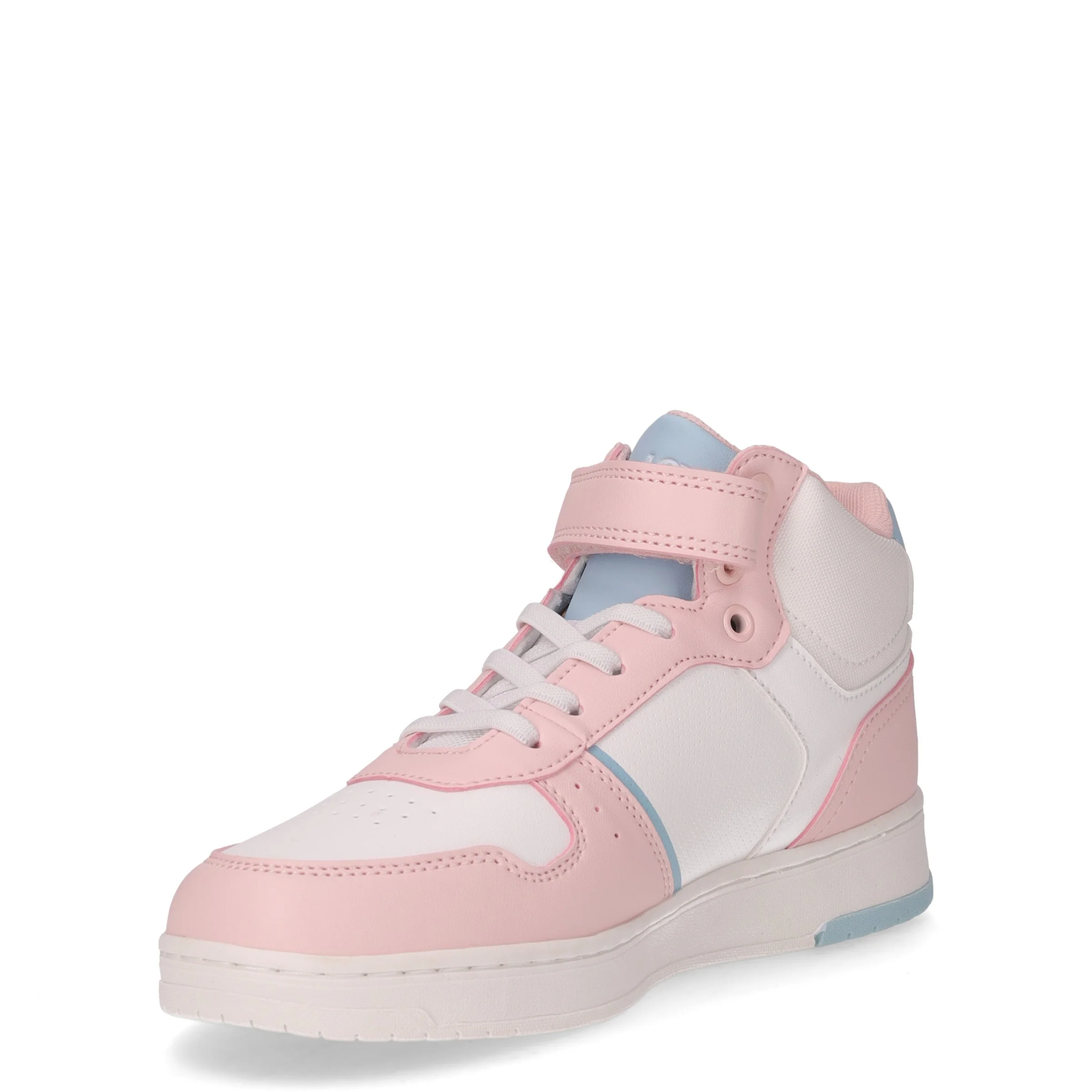Sneaker mid da bambina in ecopelle rosa bianco - Image 3