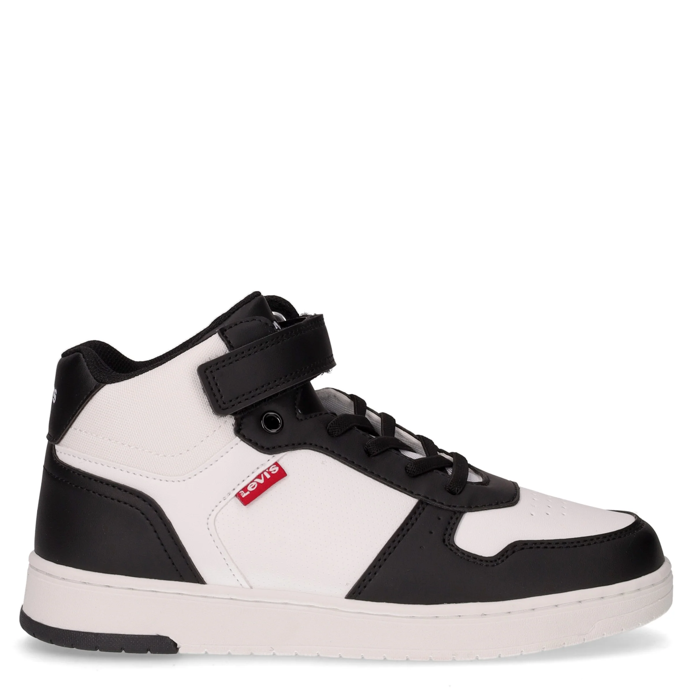 Sneaker mid da bambino in ecopelle nero bianco