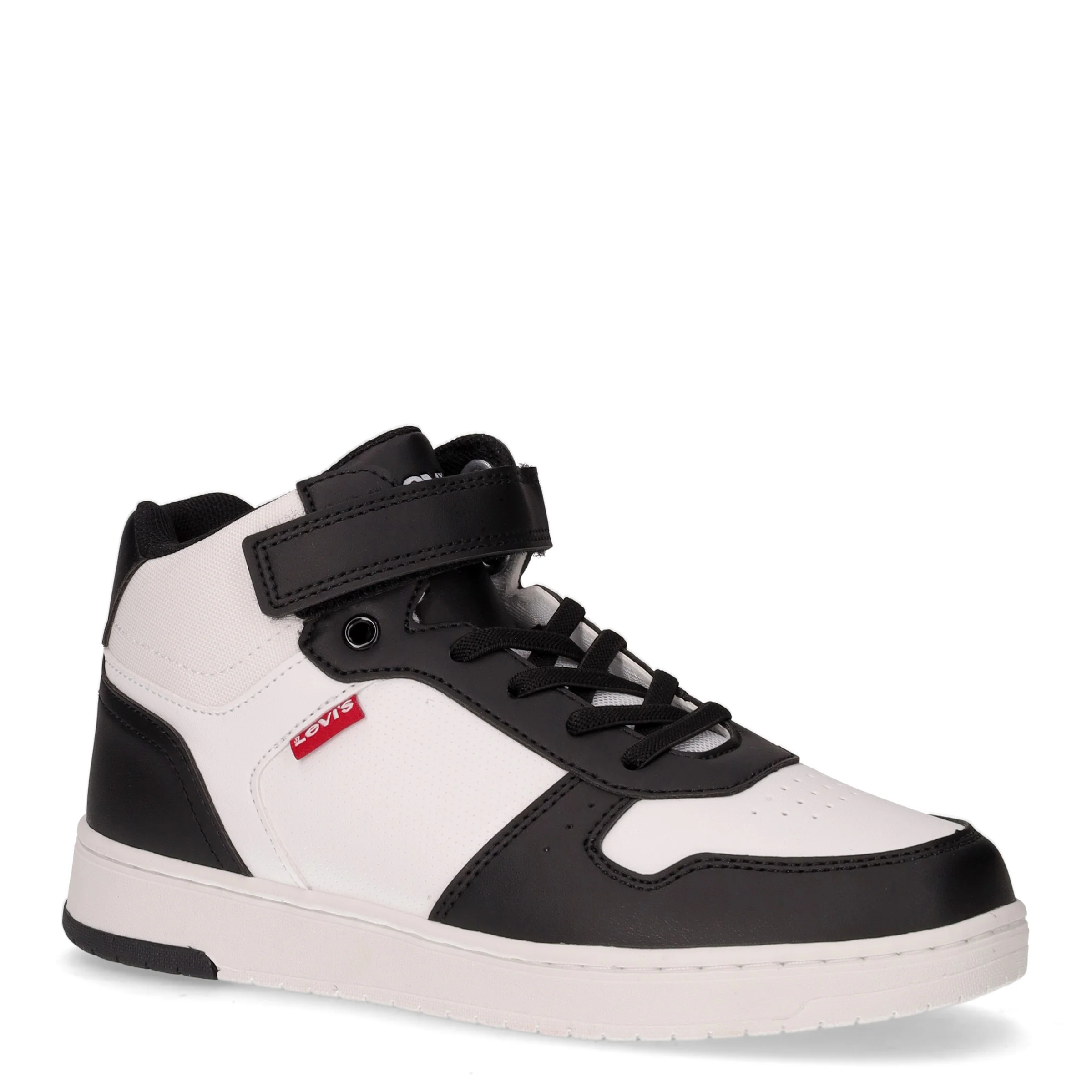 Sneaker mid da bambino in ecopelle nero bianco - Image 2