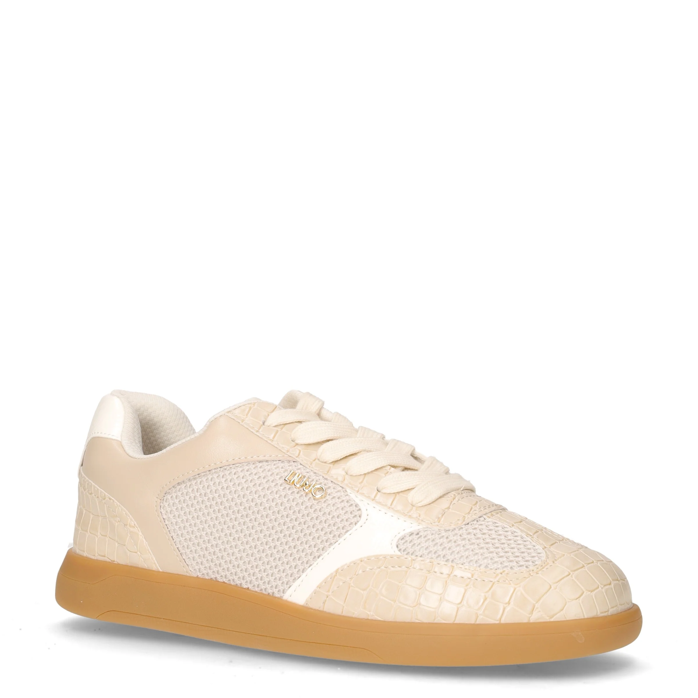 Connor 01 sneaker in ecopelle e tessuto cocco beige - Image 2