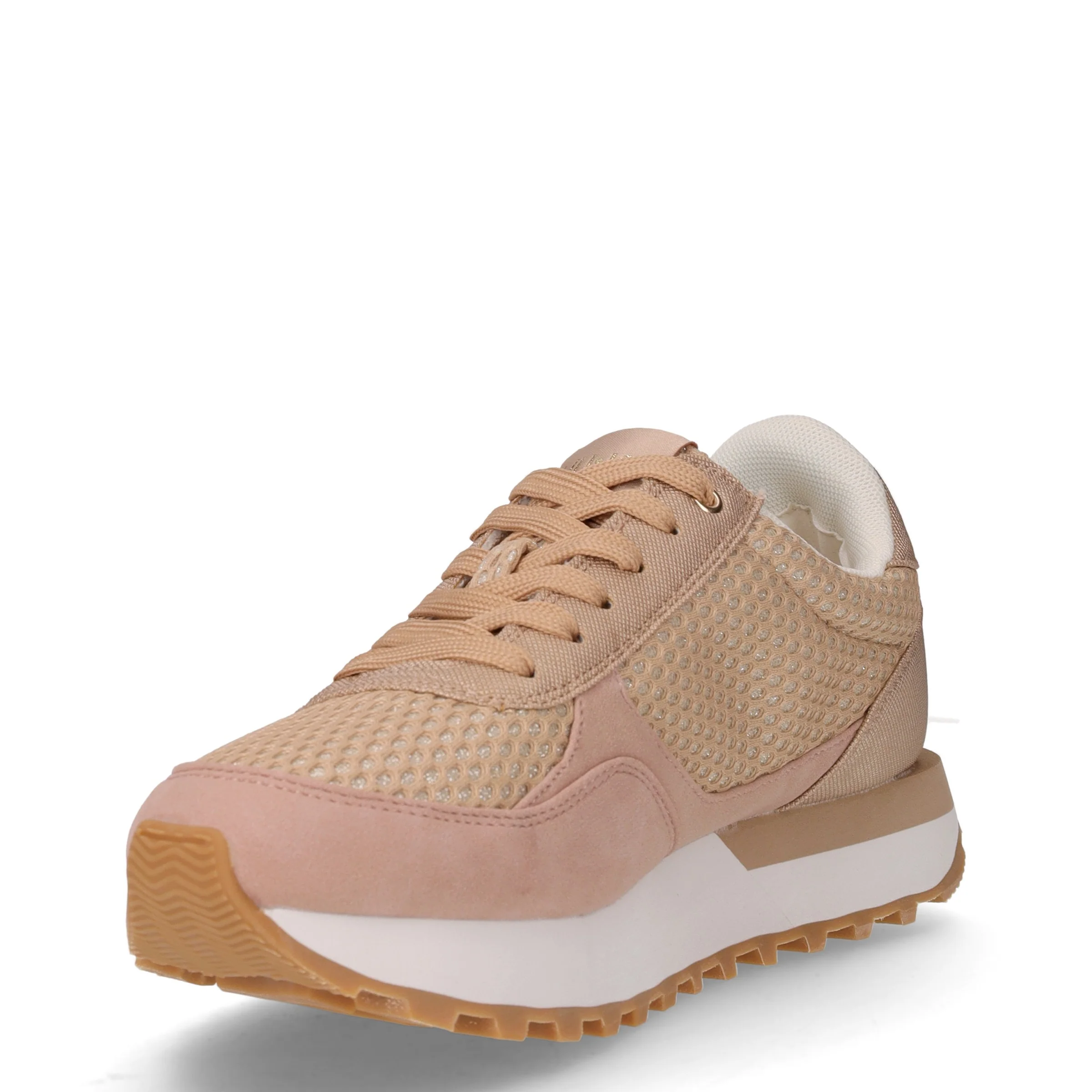 Evelyn 915 sneaker in ecopelle e tessuto nude - Image 3