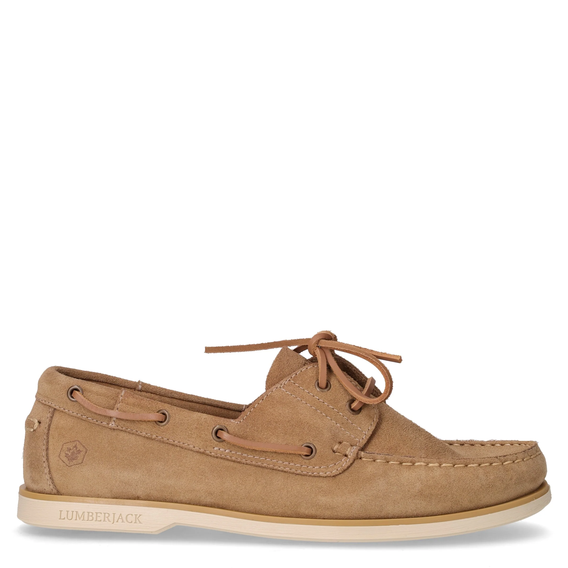 Navigator stringata in pelle beige