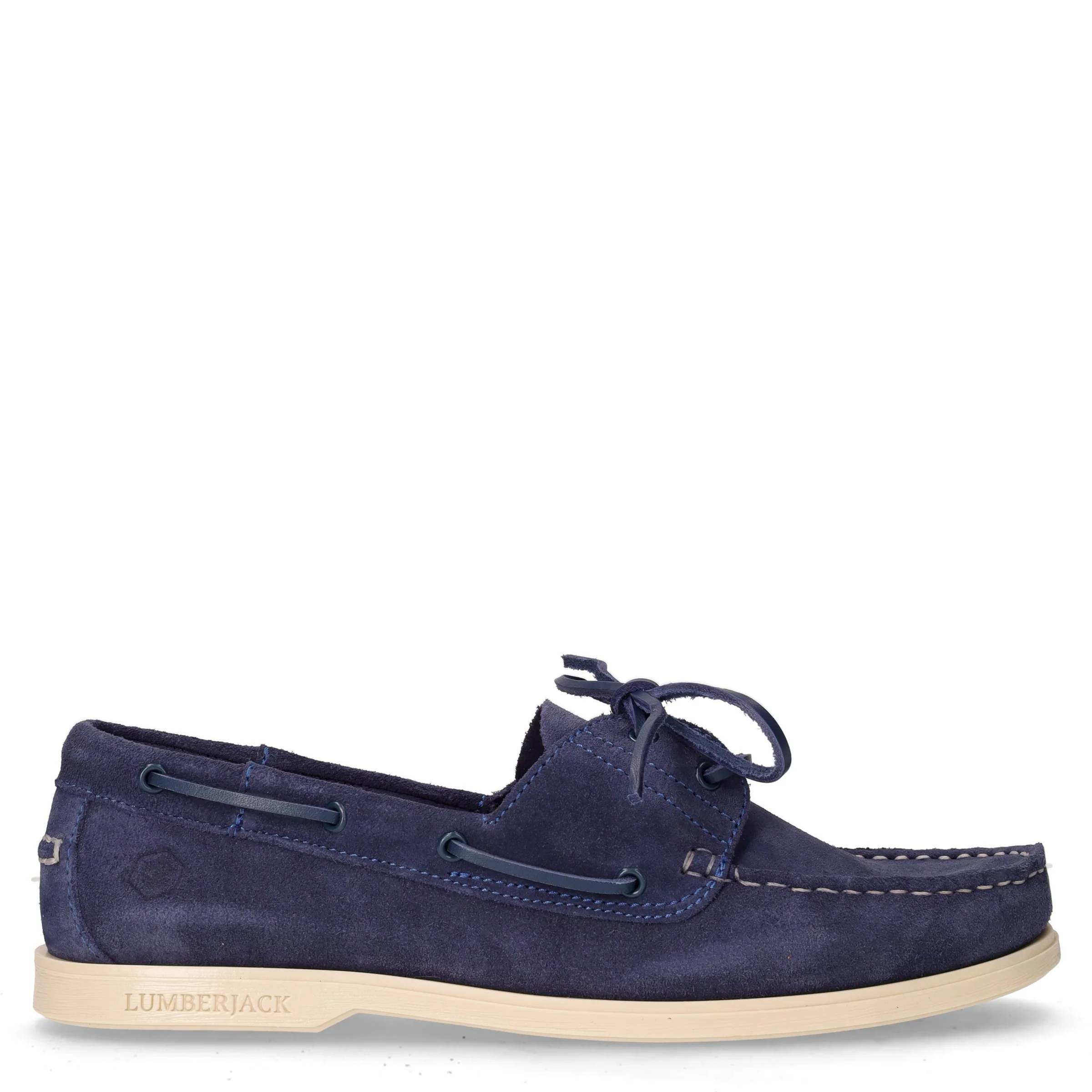 Navigator stringata in pelle denim blue