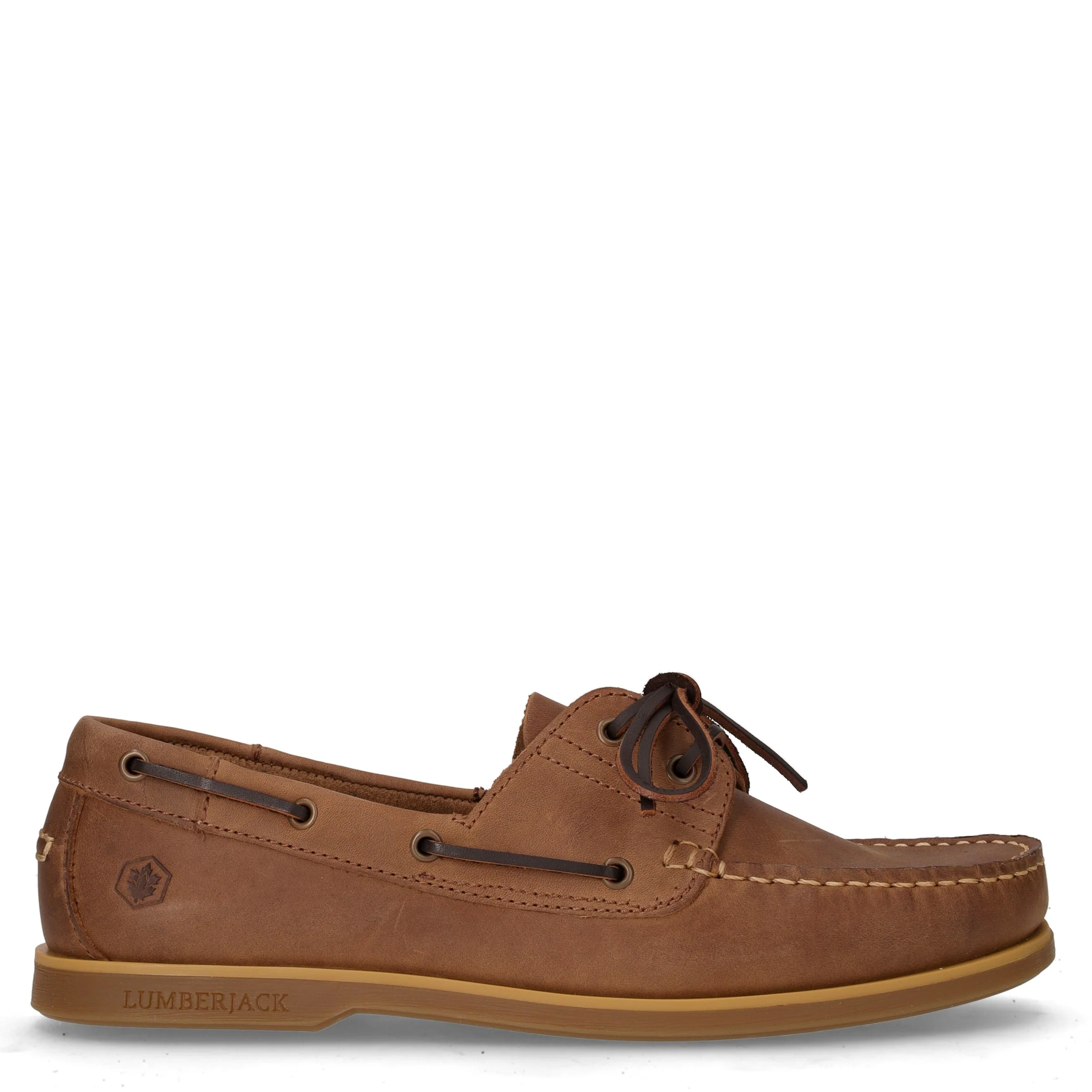 Navigator stringata in pelle marrone